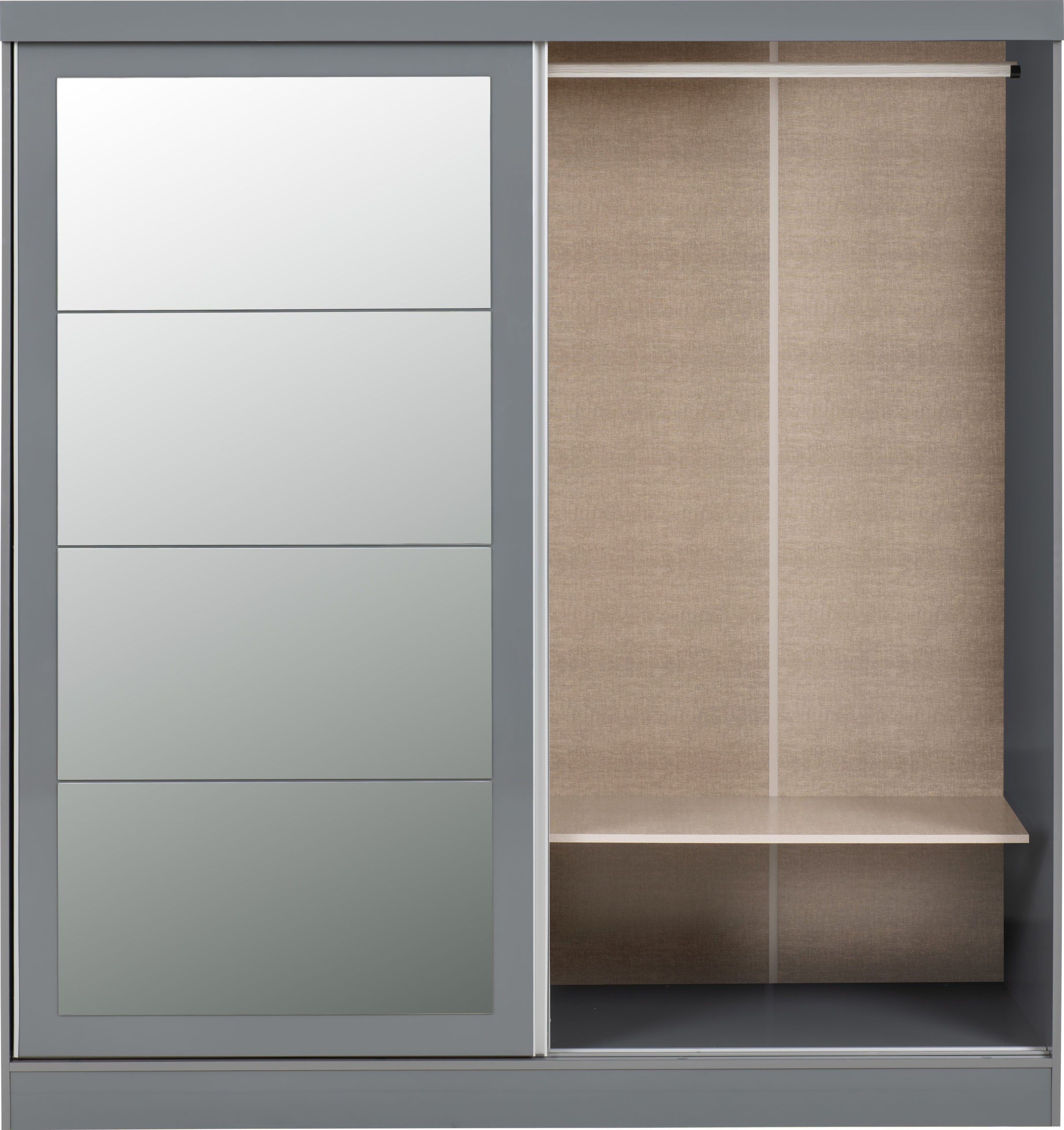 NEVADA 2 DOOR SLIDER WARDROBE - GREY GLOSS