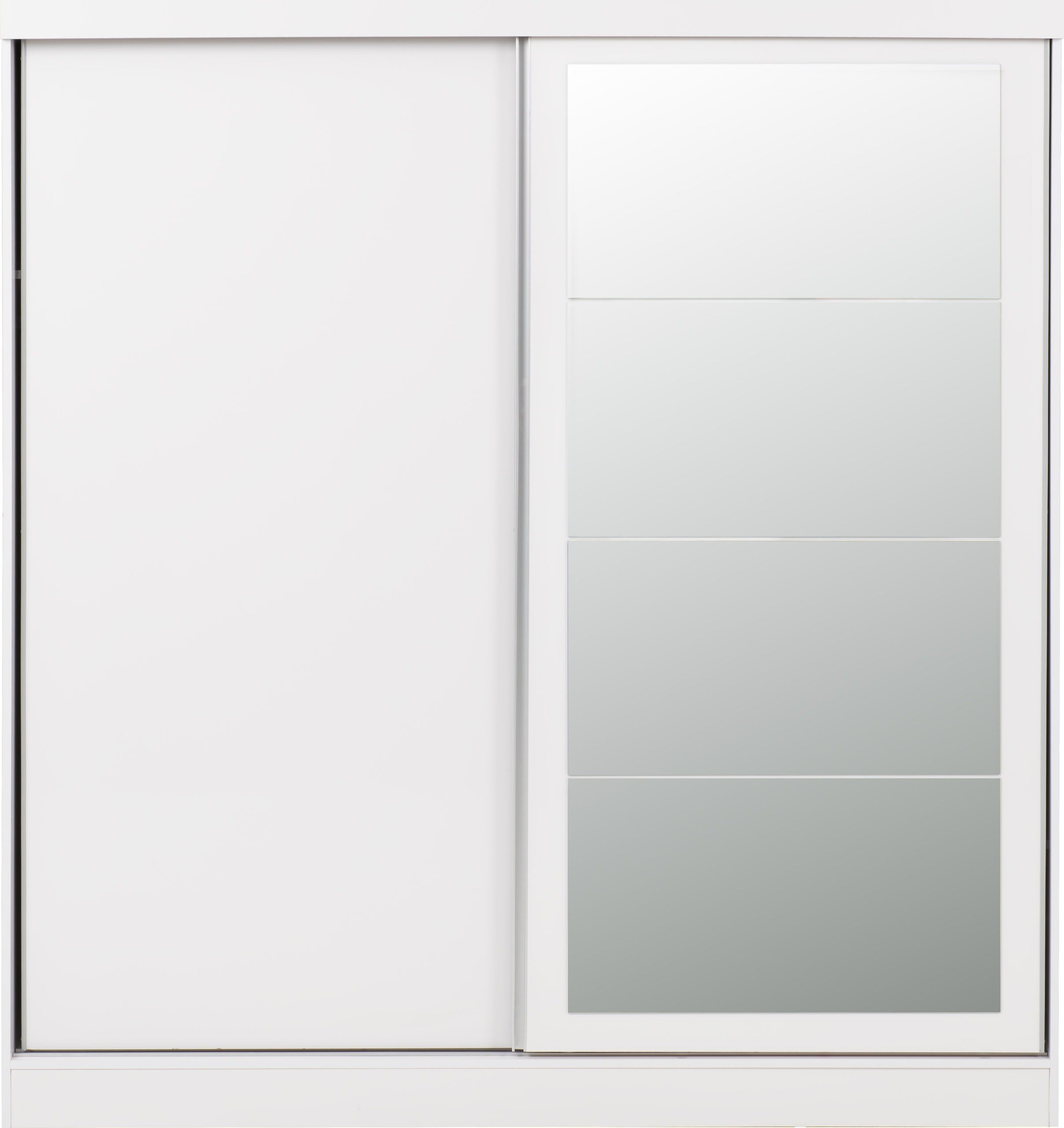 NEVADA 2 DOOR SLIDER WARDROBE - WHITE GLOSS