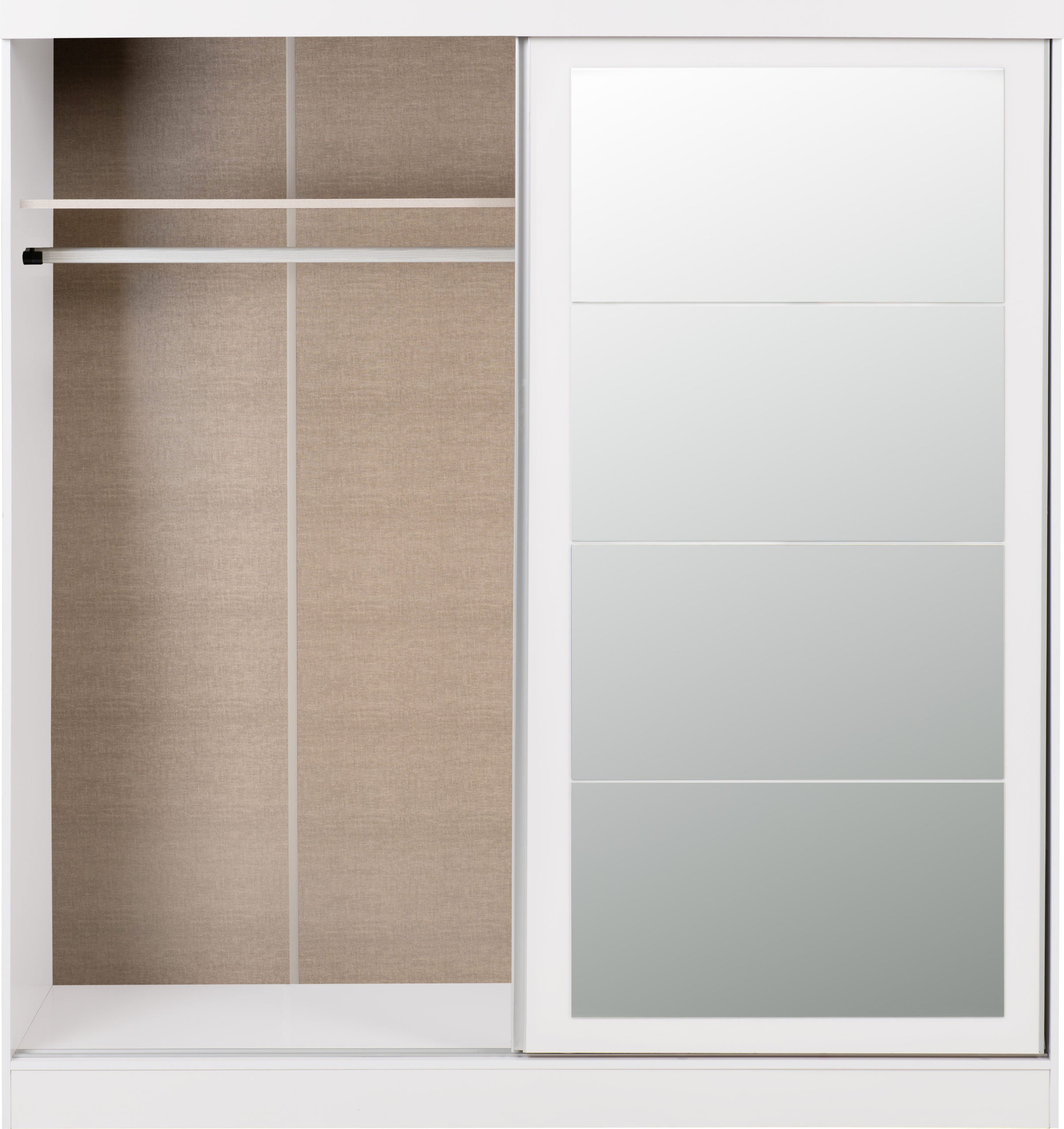 NEVADA 2 DOOR SLIDER WARDROBE - WHITE GLOSS