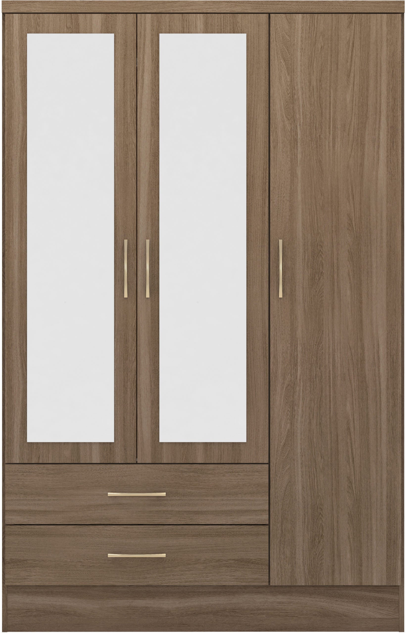 NEVADA 3 DOOR 2 DRAWER WARDROBE - RUSTIC OAK EFFECT