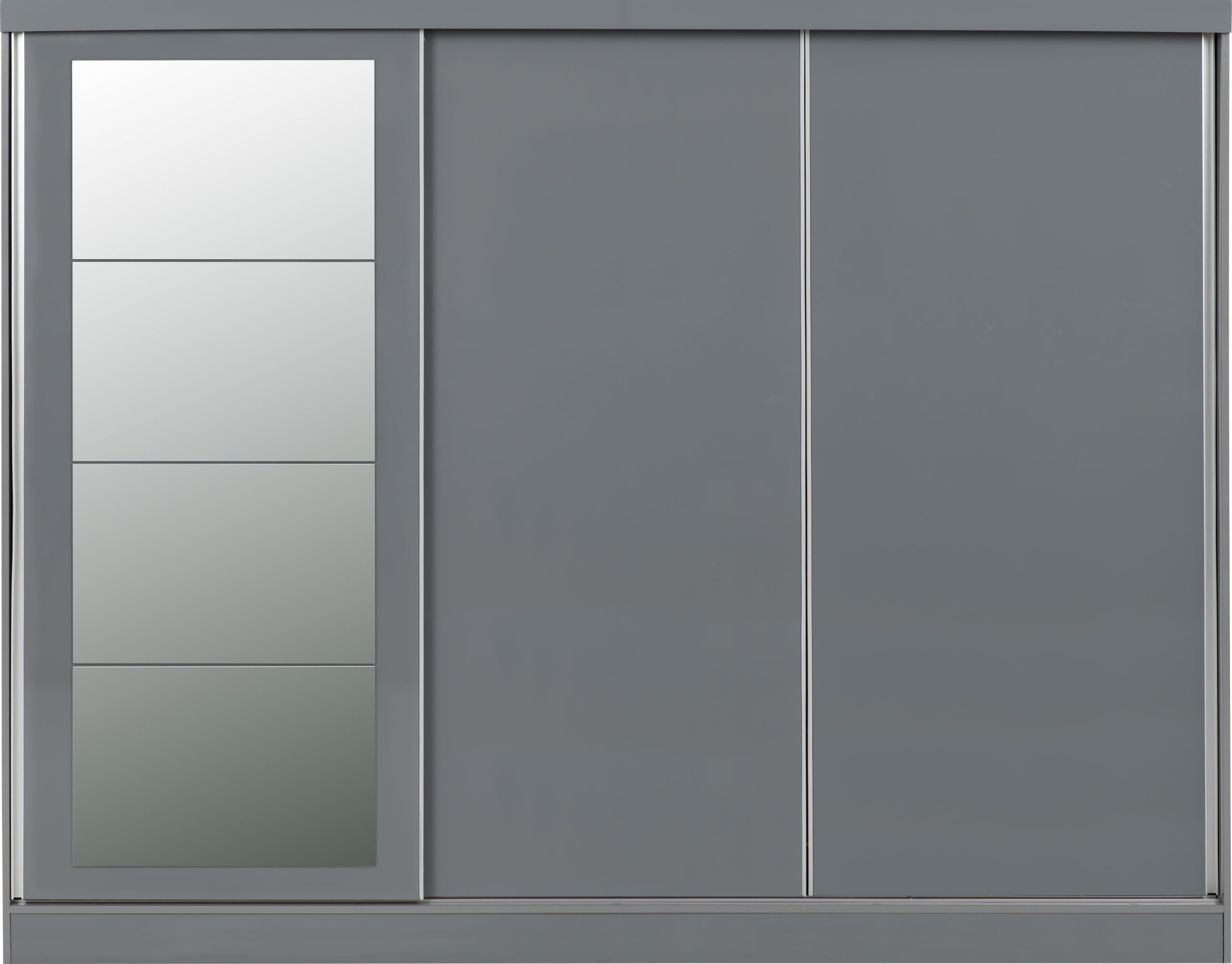 NEVADA 3 DOOR SLIDER WARDROBE - GREY GLOSS