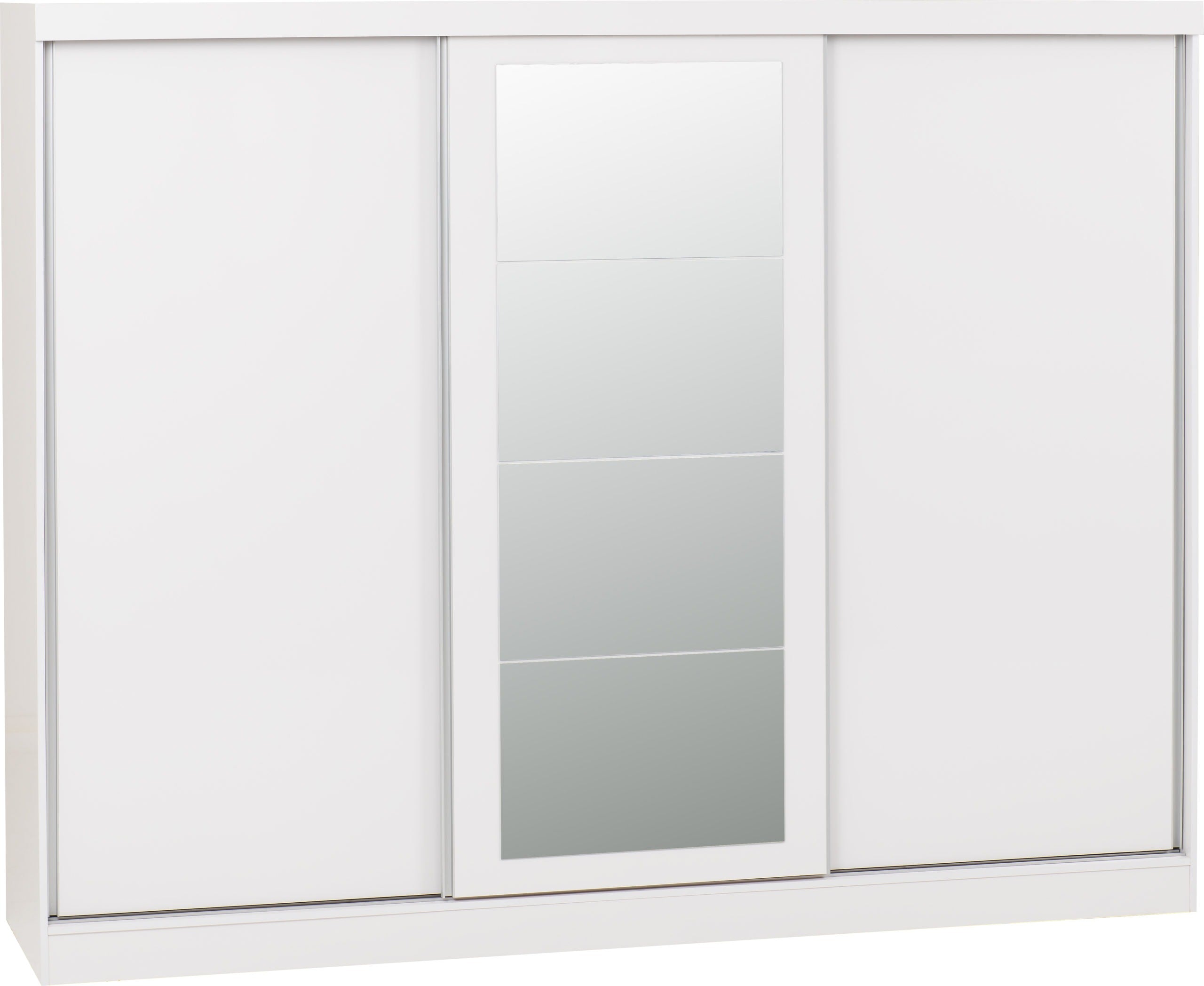 NEVADA 3 DOOR SLIDER WARDROBE - WHITE GLOSS