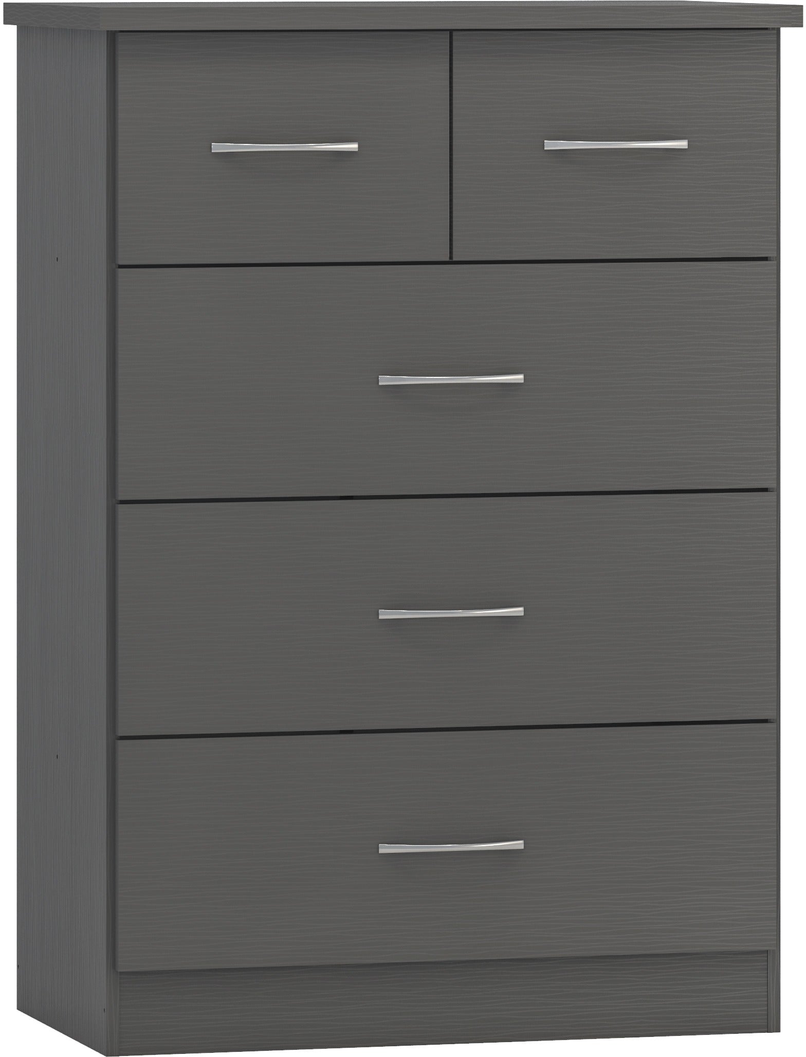 NEVADA 3+2 DRAWER CHEST - 3D EFFECT GREY