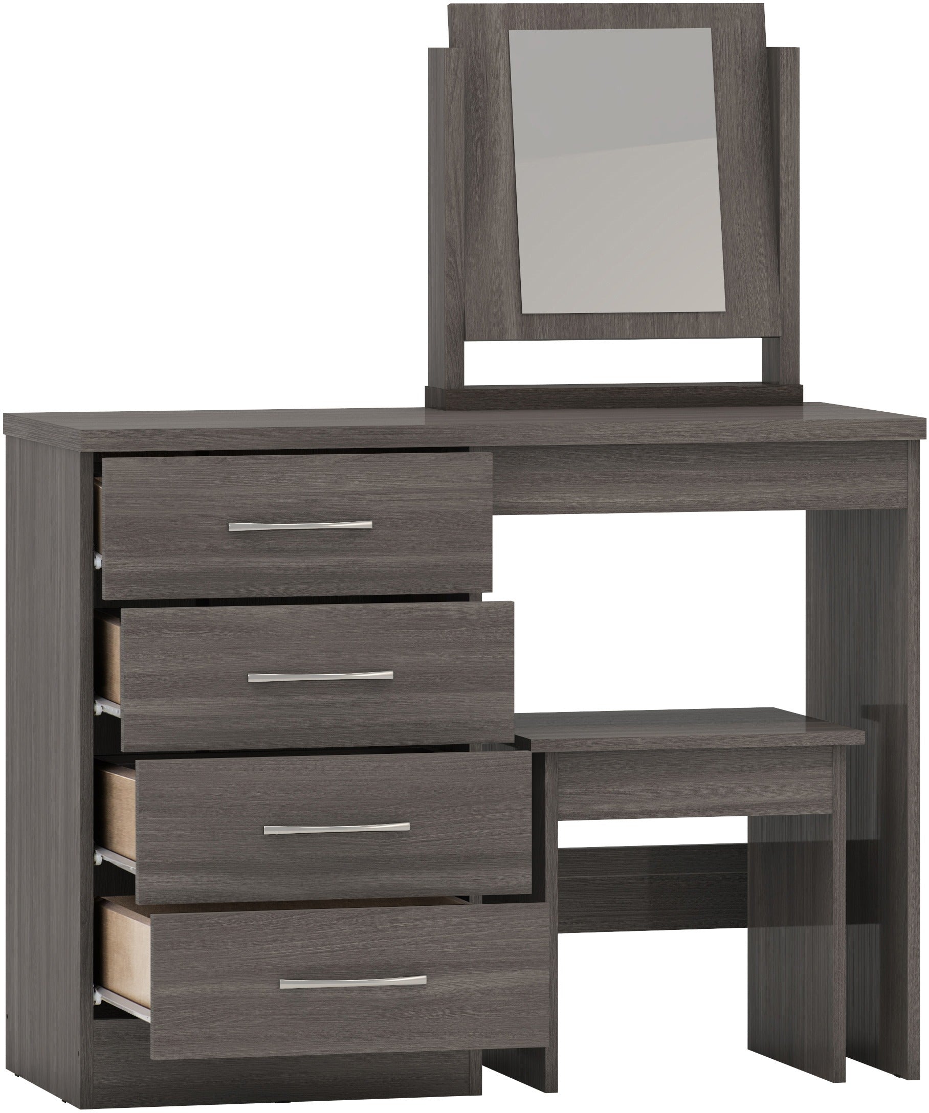 NEVADA DRESSING TABLE SET - BLACK WOOD GRAIN