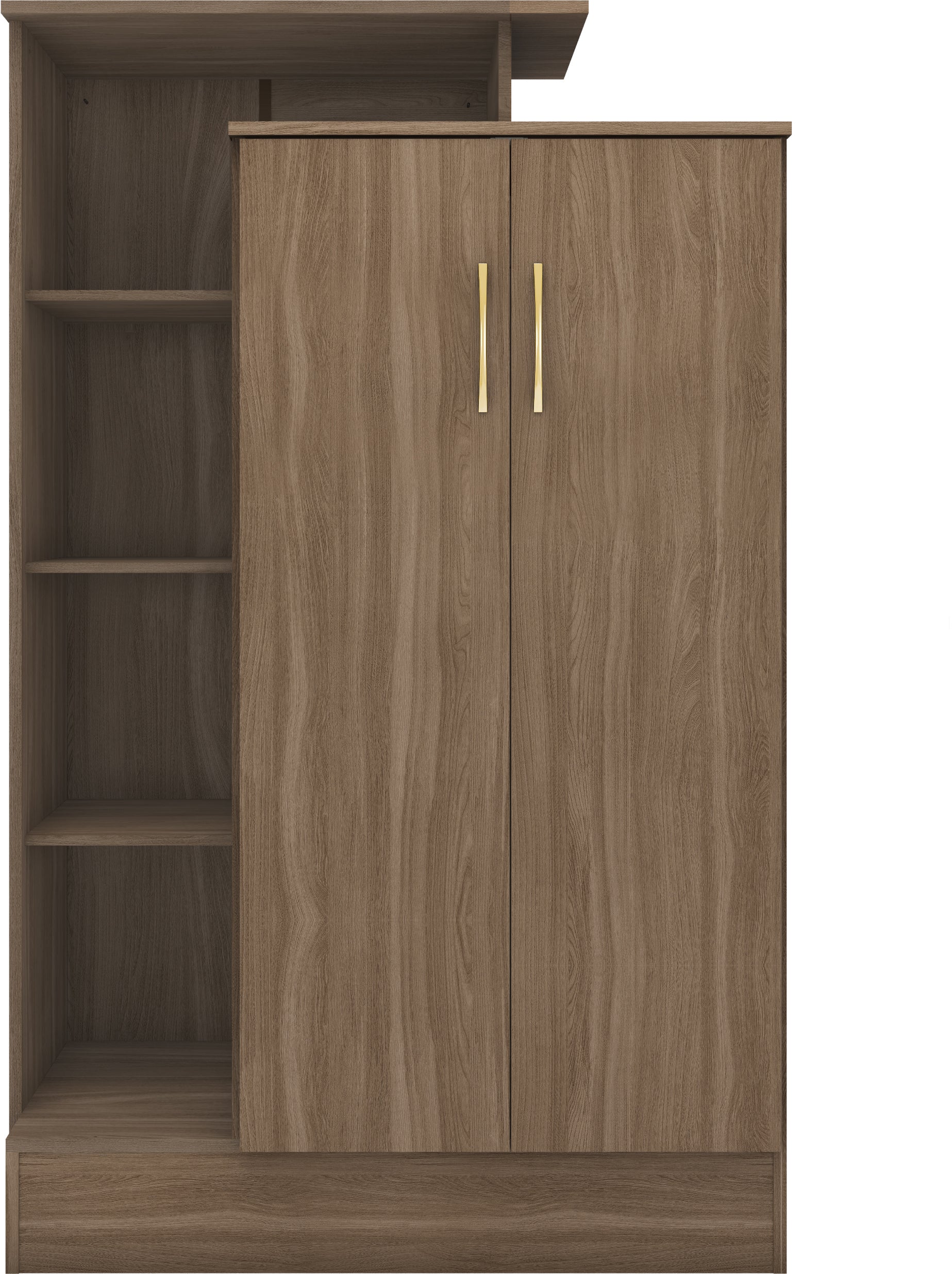 NEVADA PETITE OPEN SHELF WARDROBE - RUSTIC OAK EFFECT