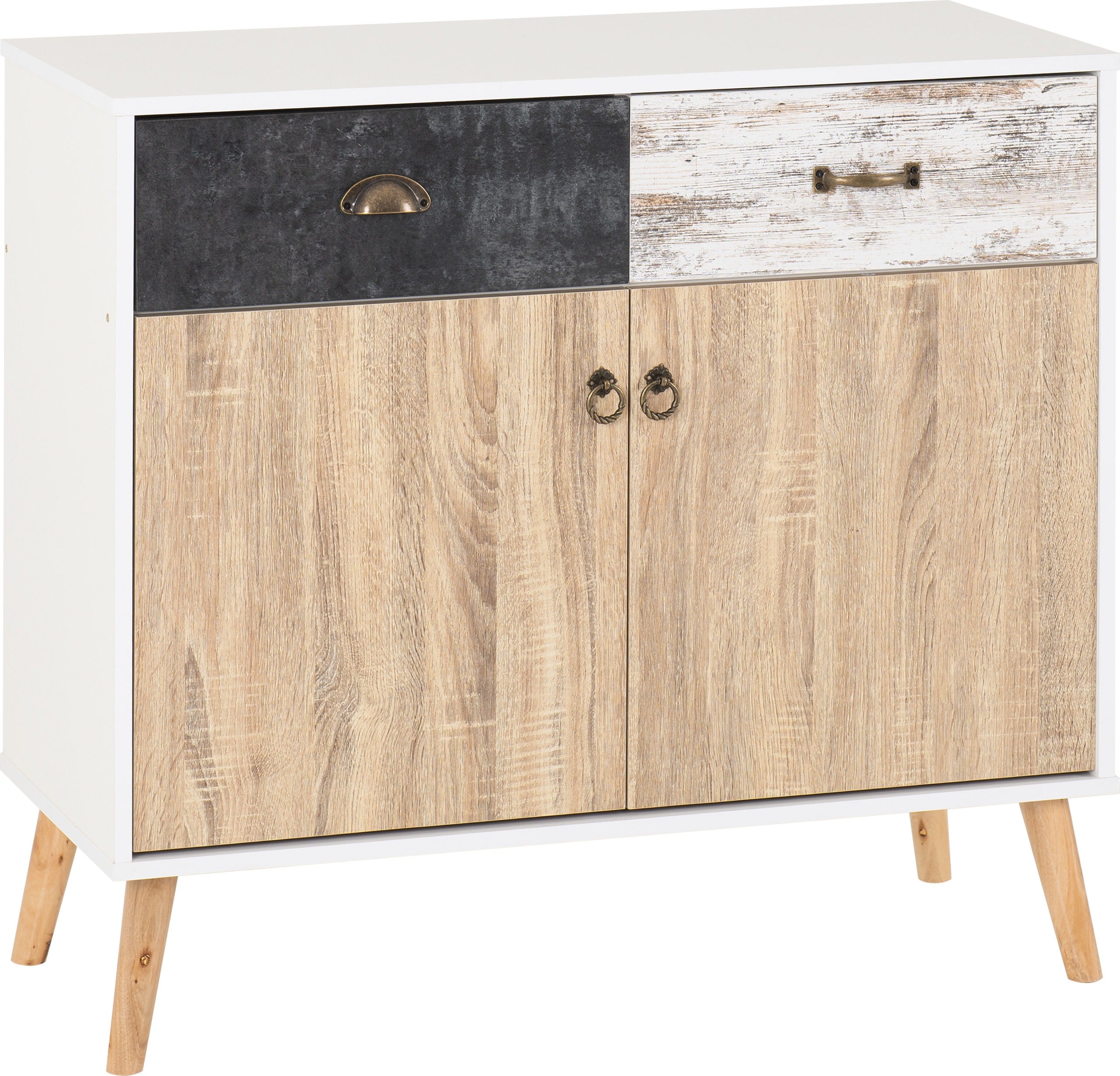 NORDIC SIDEBOARD - WHITE/DISTRESSED EFFECT