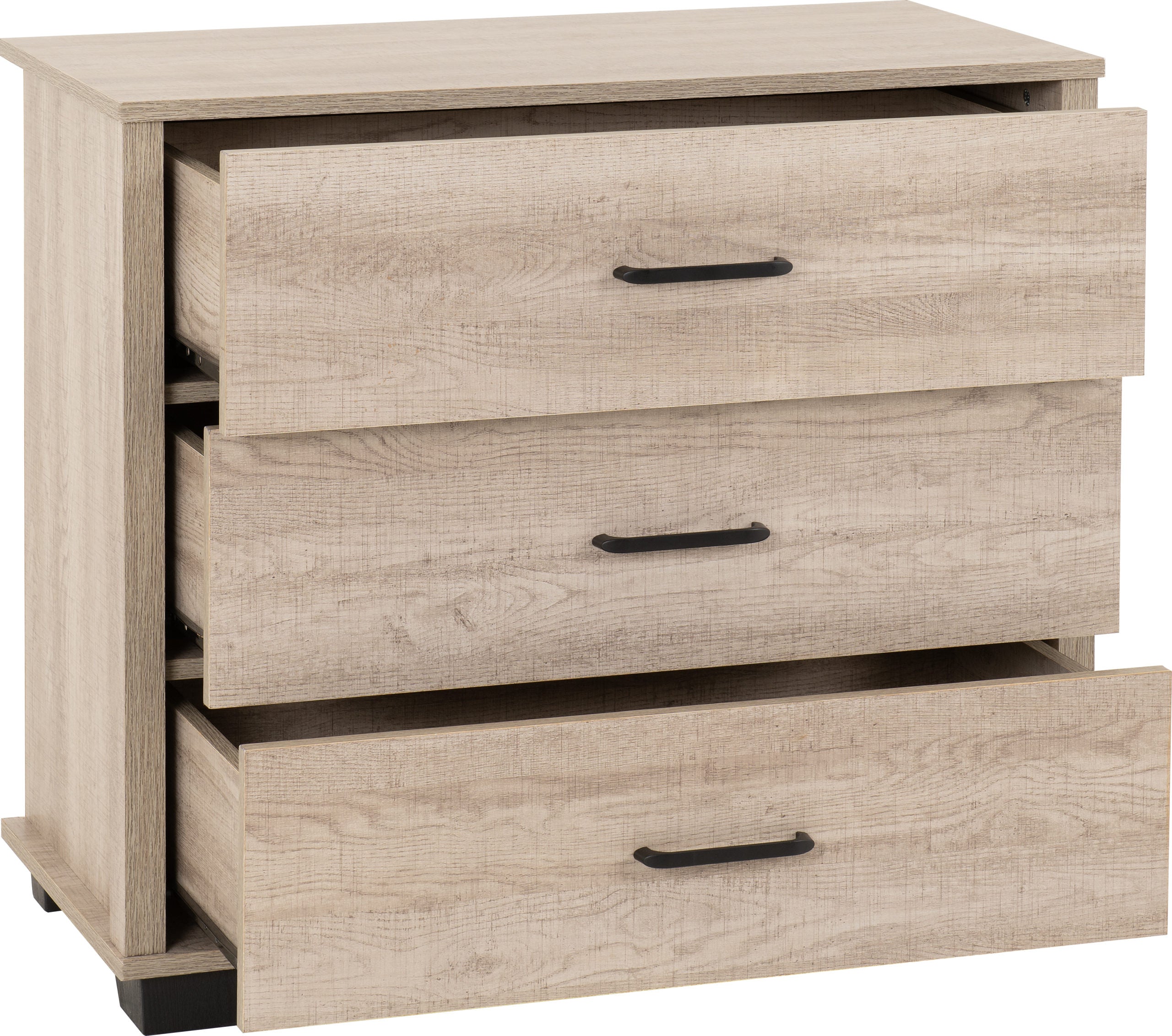 OLIVER 3 DRAWER CHEST - LIGHT OAK EFFECT