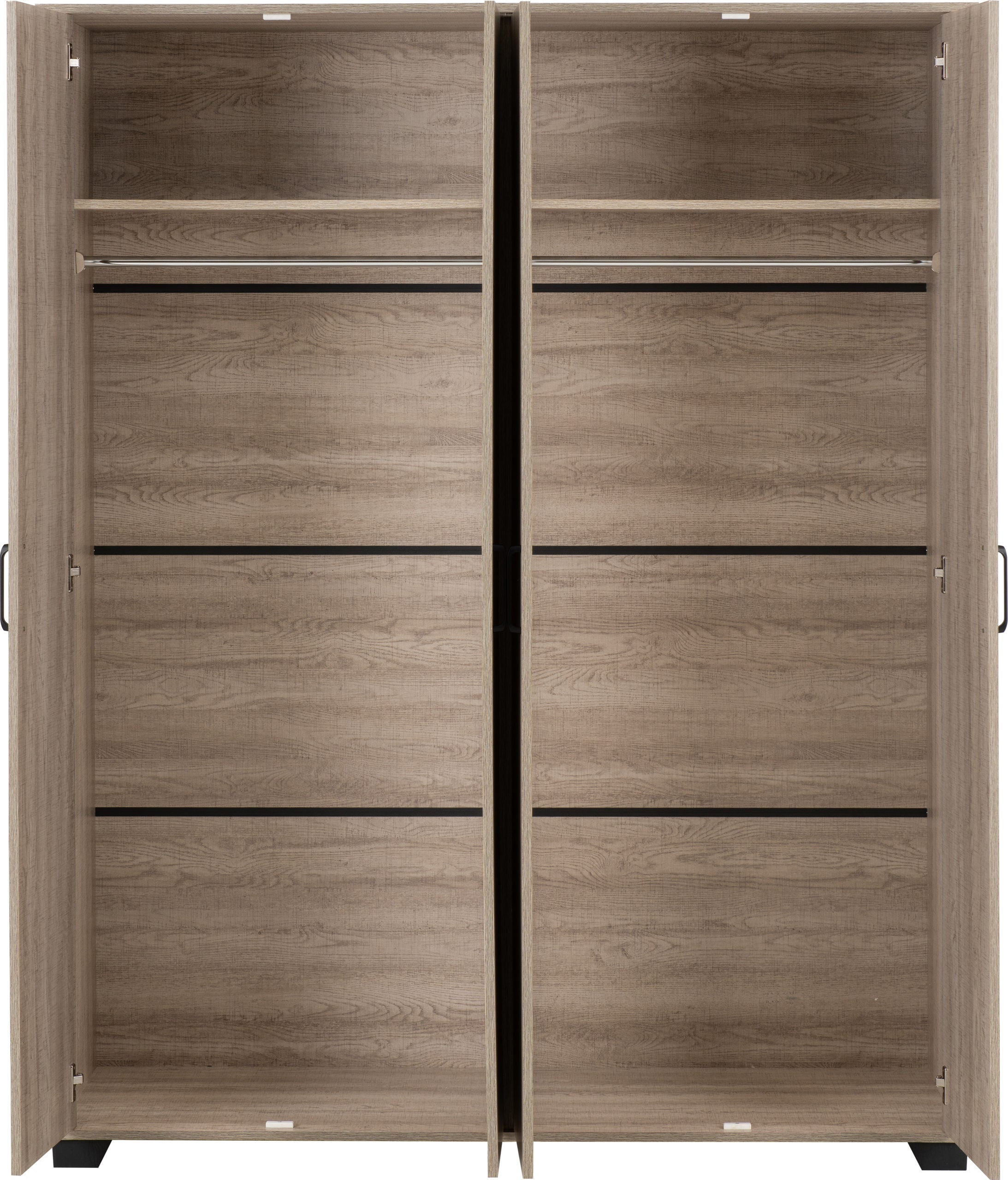 OLIVER 4 DOOR WARDROBE - LIGHT OAK EFFECT