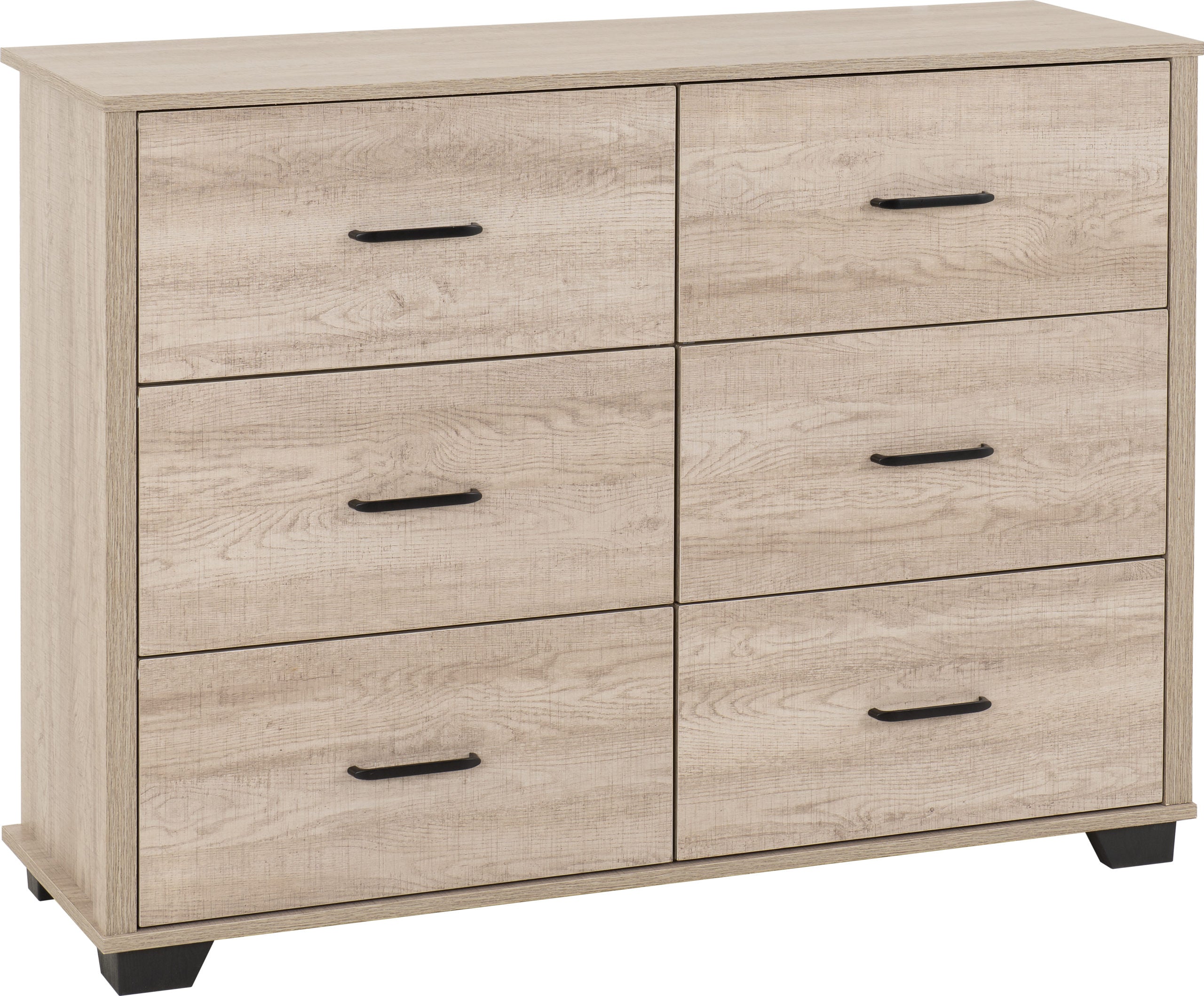 OLIVER 6 DRAWER CHEST - LIGHT OAK EFFECT