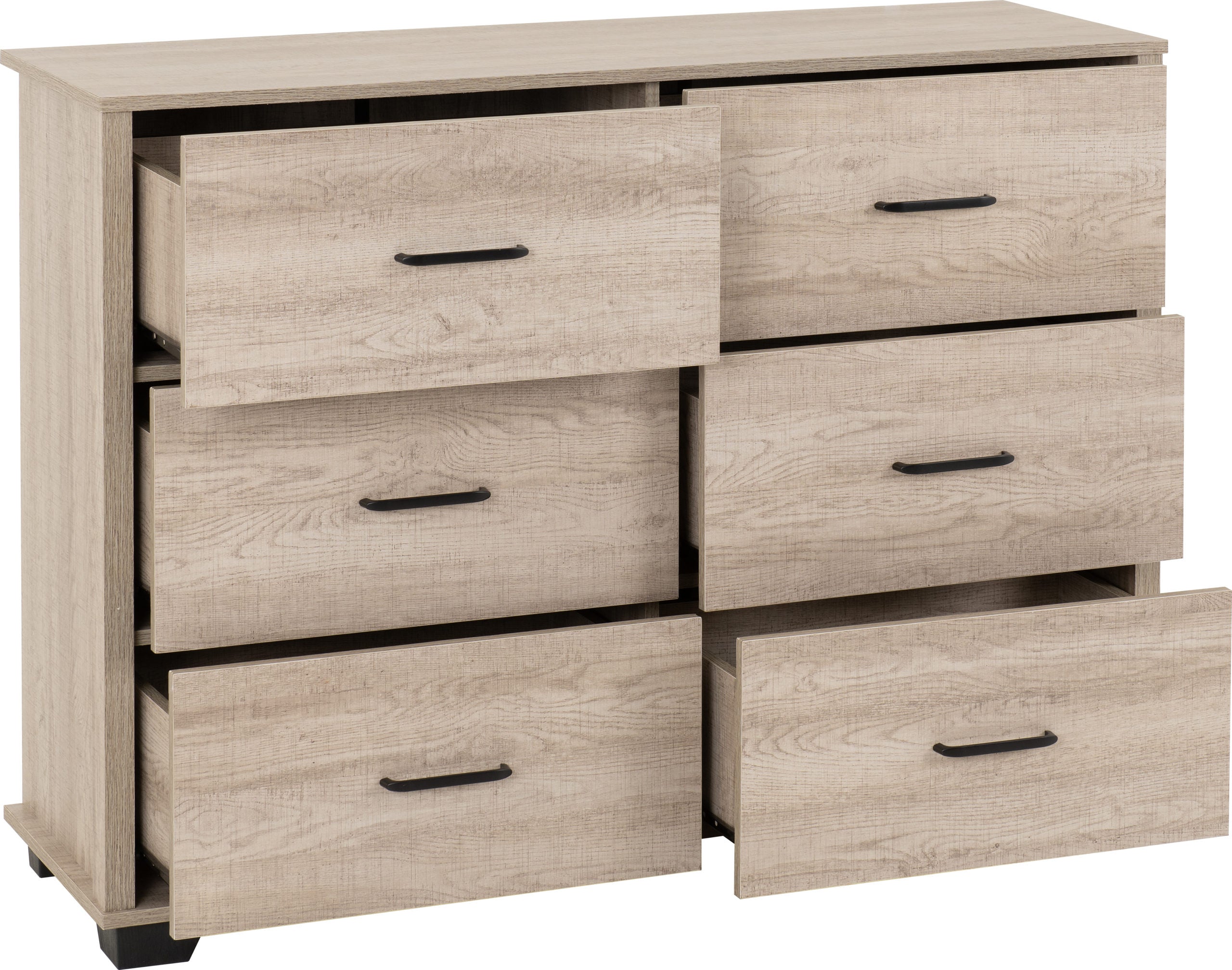 OLIVER 6 DRAWER CHEST - LIGHT OAK EFFECT