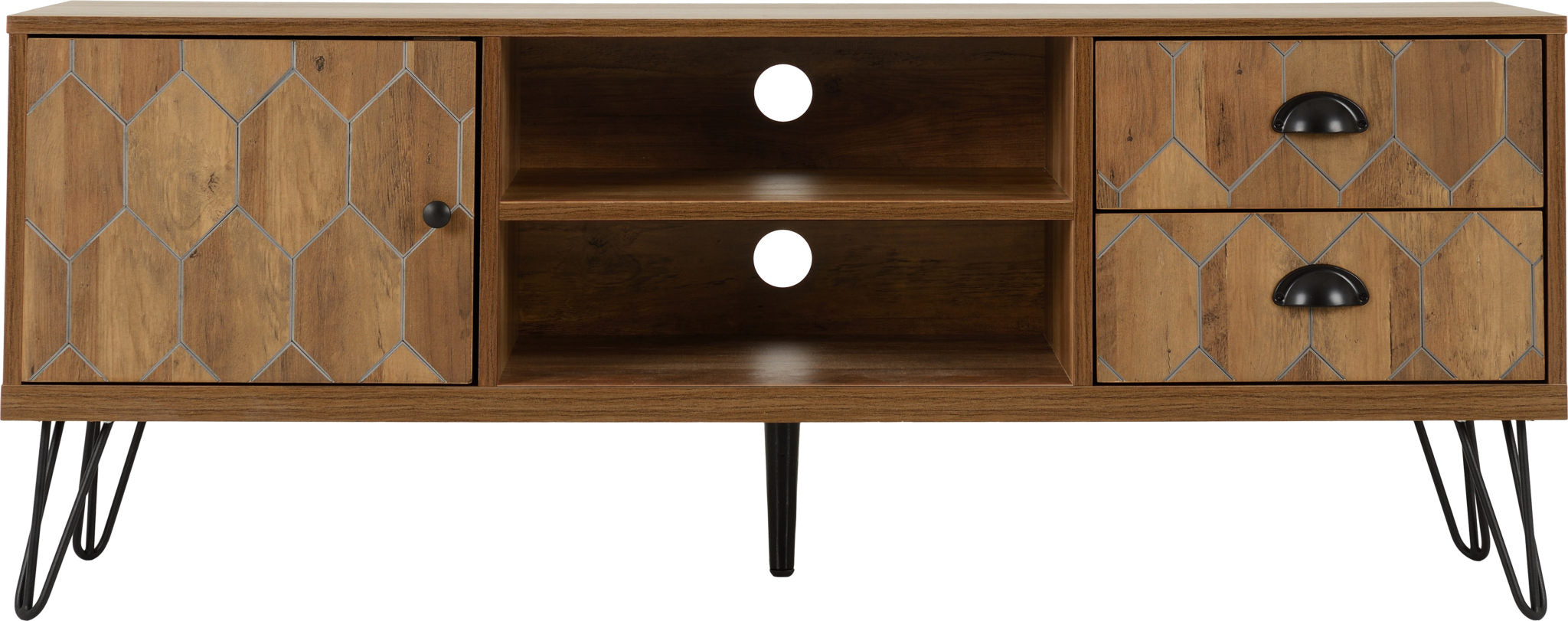 OTTAWA 1 DOOR 2 DRAWER TV UNIT - MEDIUM OAK EFFECT