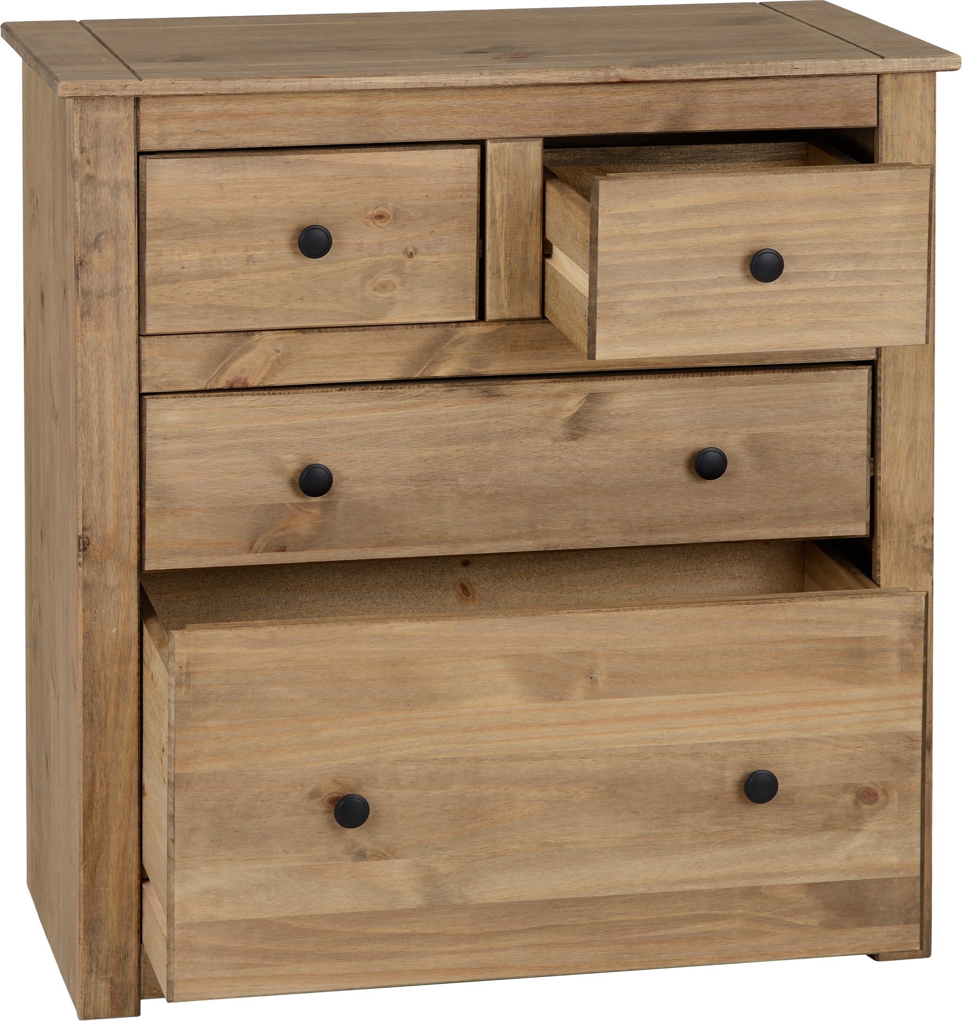 PANAMA 2+2 DRAWER CHEST - NATURAL WAX