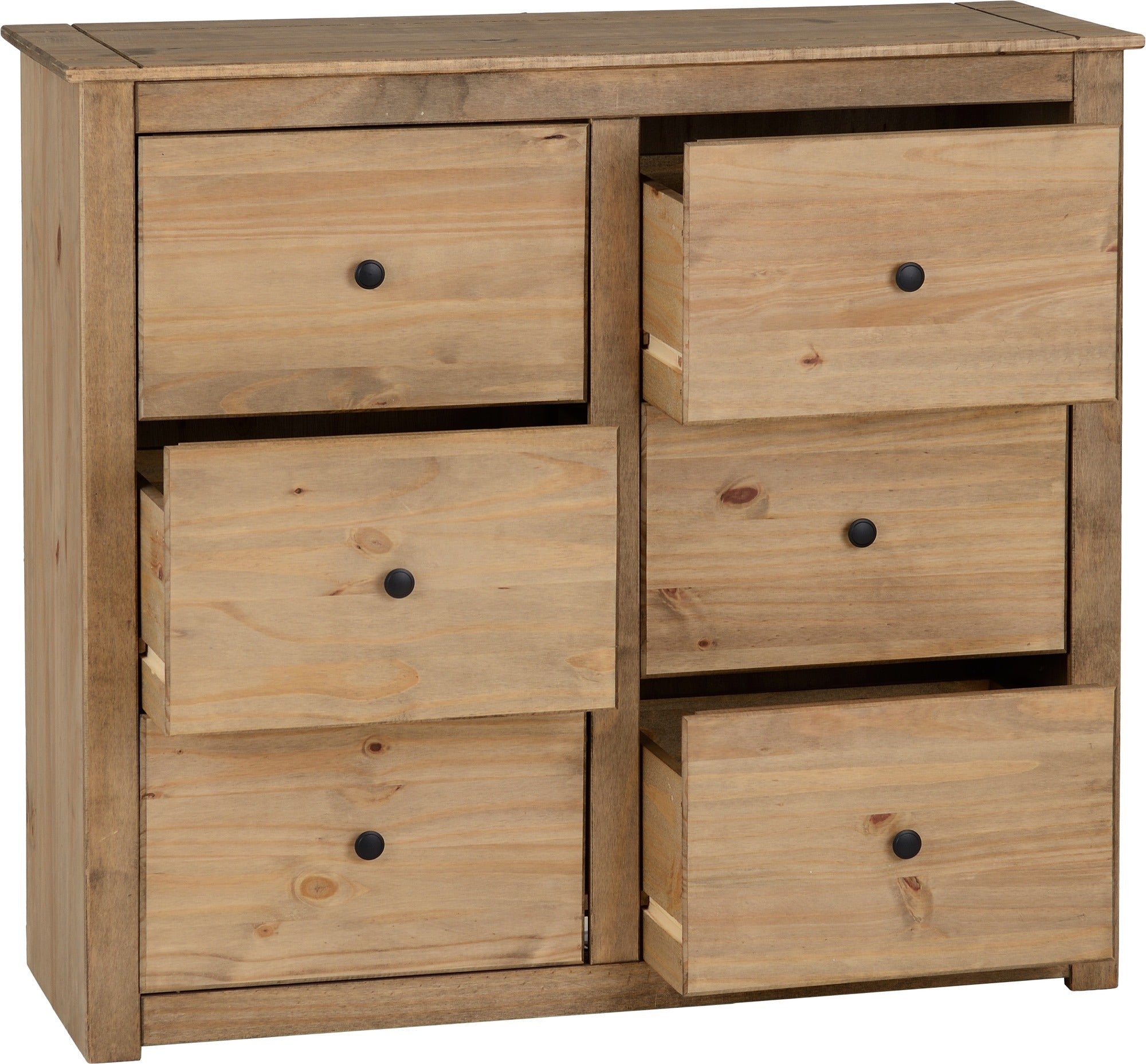 PANAMA 6 DRAWER CHEST - NATURAL WAX