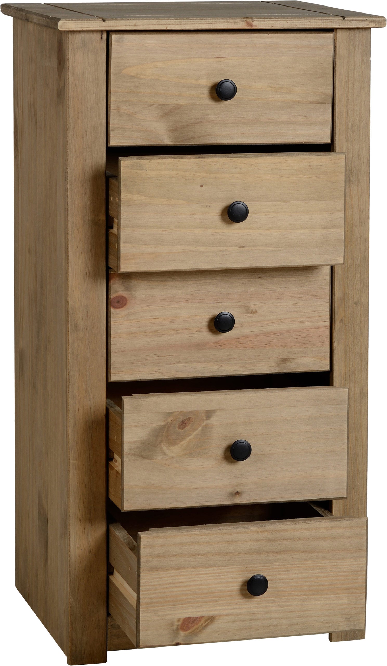 PANAMA 5 DRAWER CHEST - NATURAL WAX