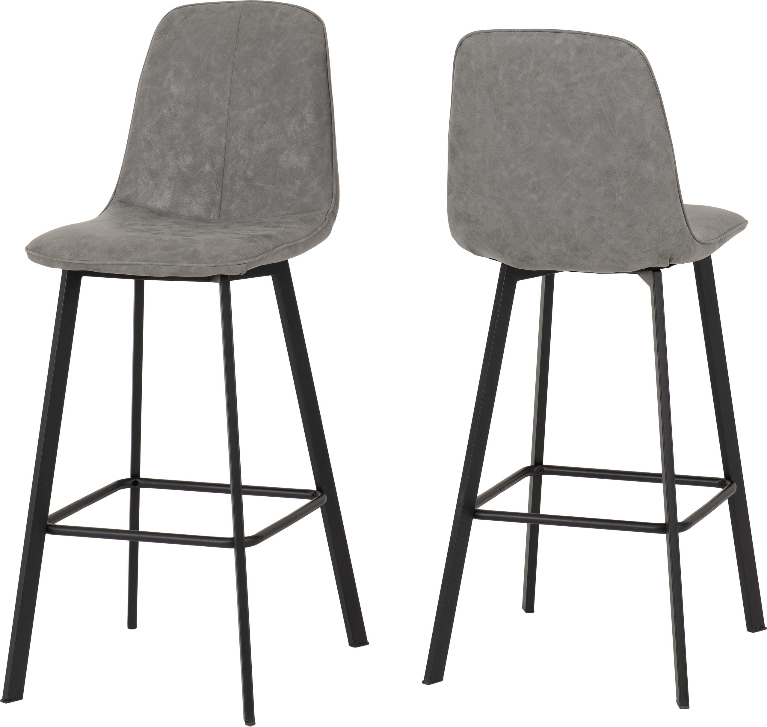 QUEBEC BAR CHAIR (PAIR) - GREY PU