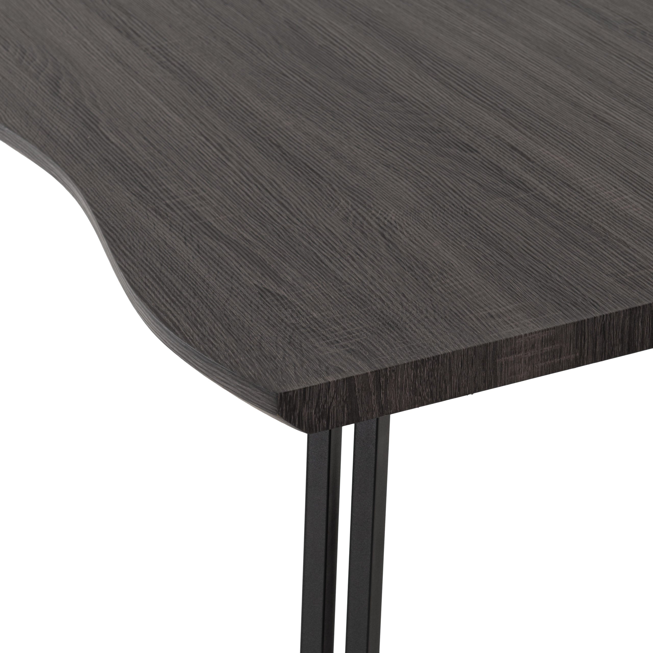 QUEBEC WAVE EDGE DINING TABLE - BLACK WOOD GRAIN