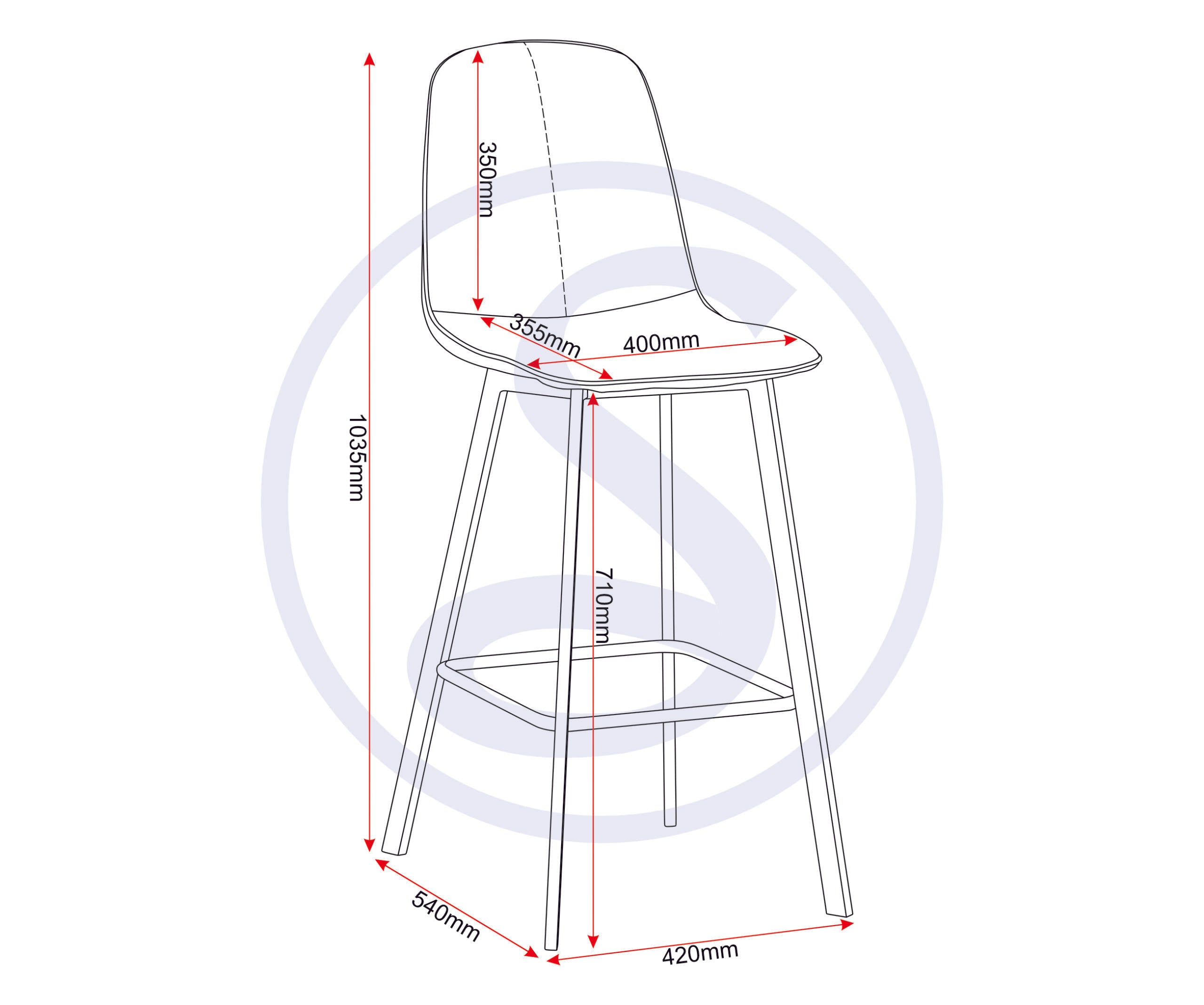 QUEBEC BAR CHAIR (PAIR) - BROWN PU