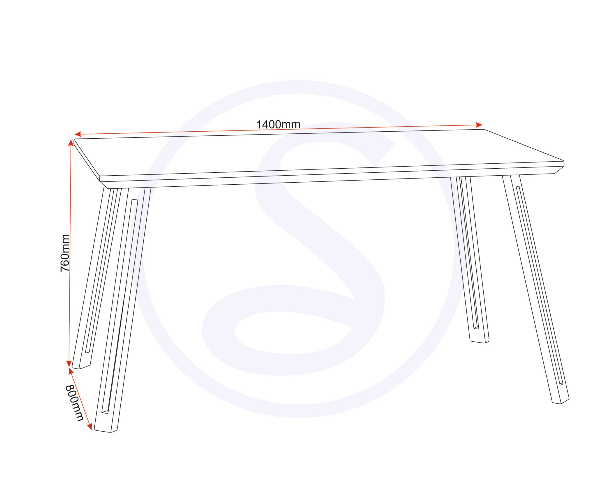 QUEBEC STRAIGHT EDGE DINING TABLE - MEDIUM OAK EFFECT