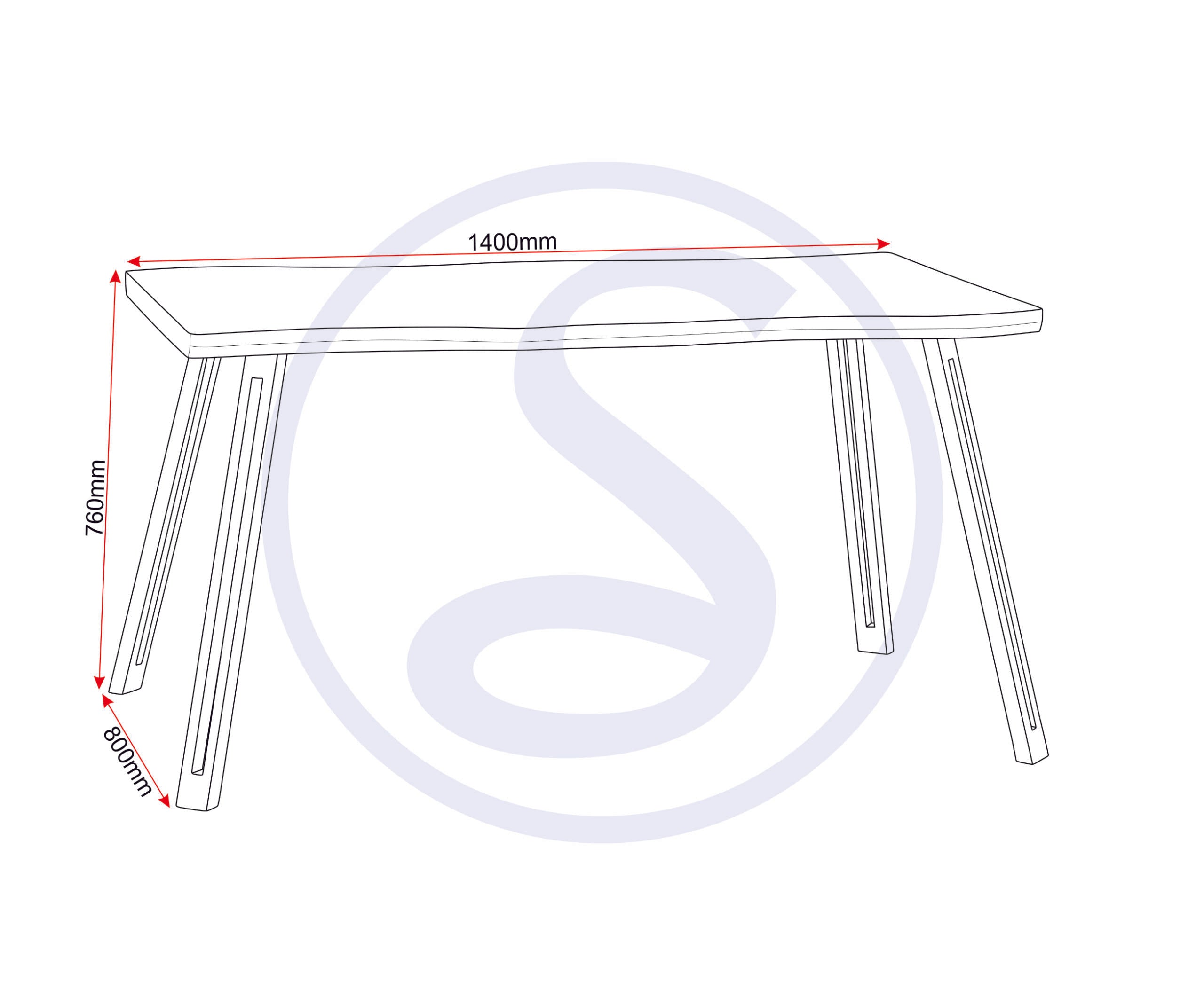 QUEBEC WAVE EDGE DINING TABLE - CONCRETE EFFECT