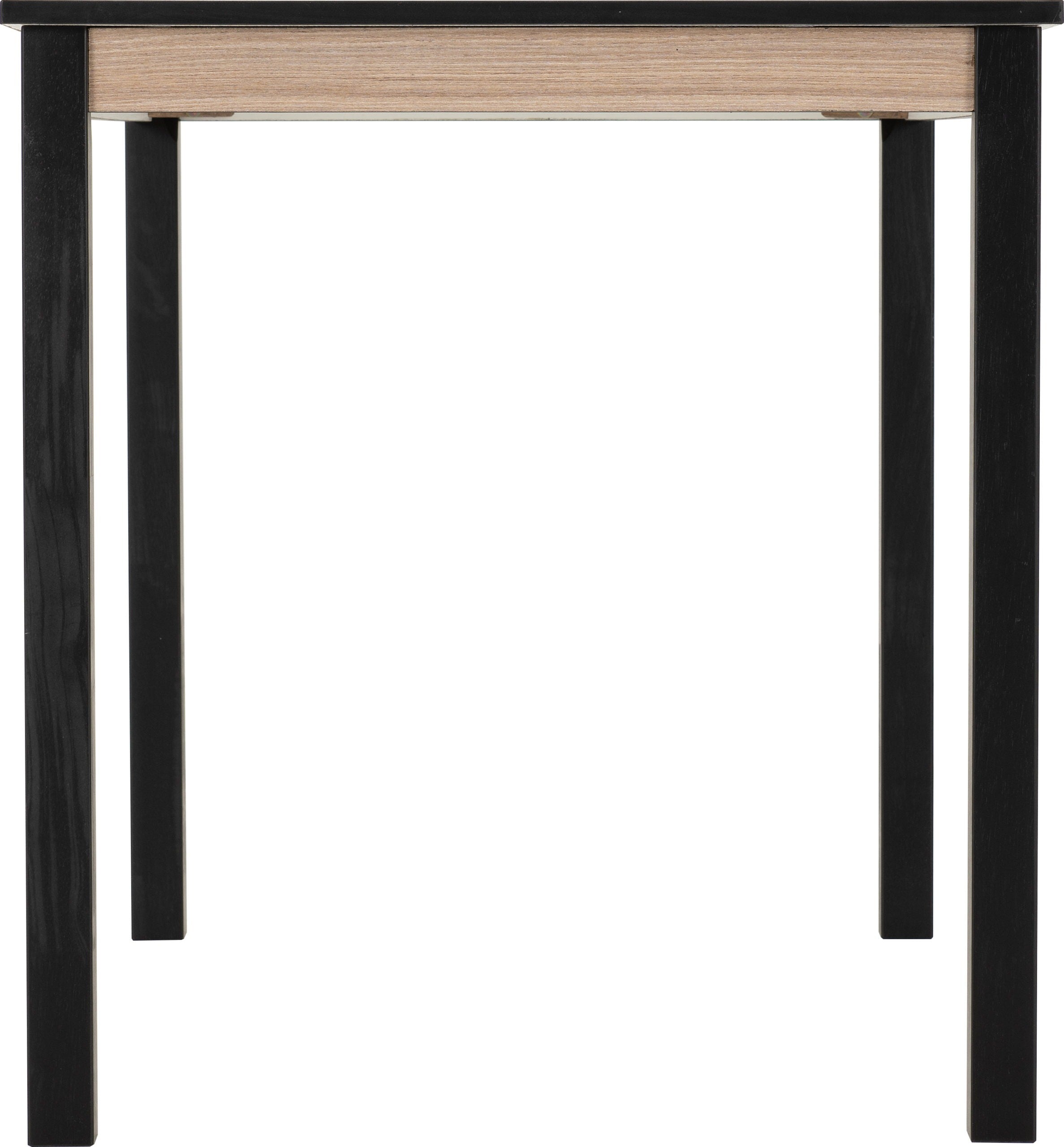 RADLEY 1+4 DINING SET - BLACK/OAK EFFECT/OAT FABRIC