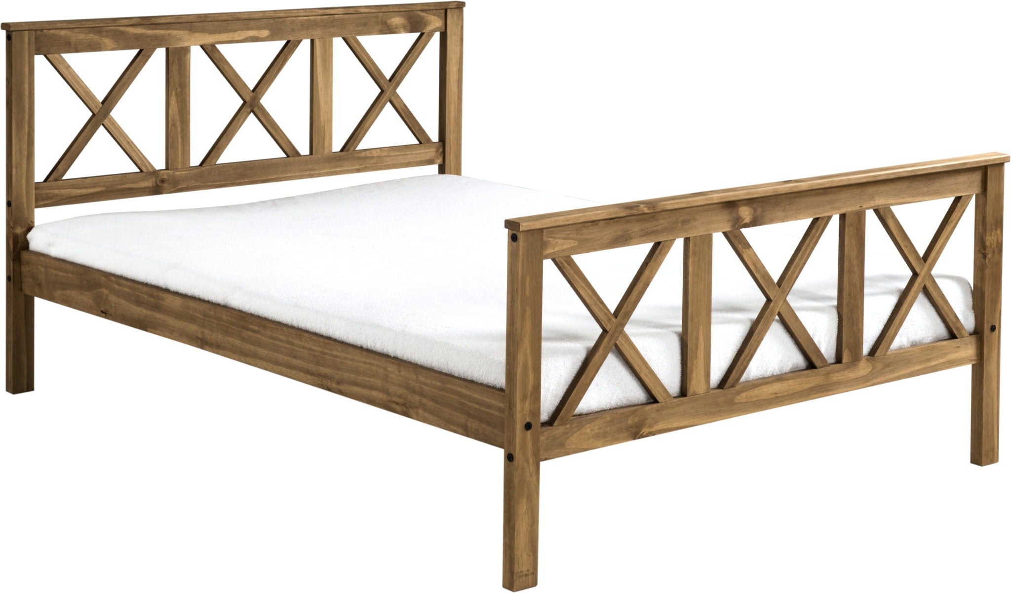 SALVADOR 4'6" HIGH END BED - DISTRESSED WAXED PINE