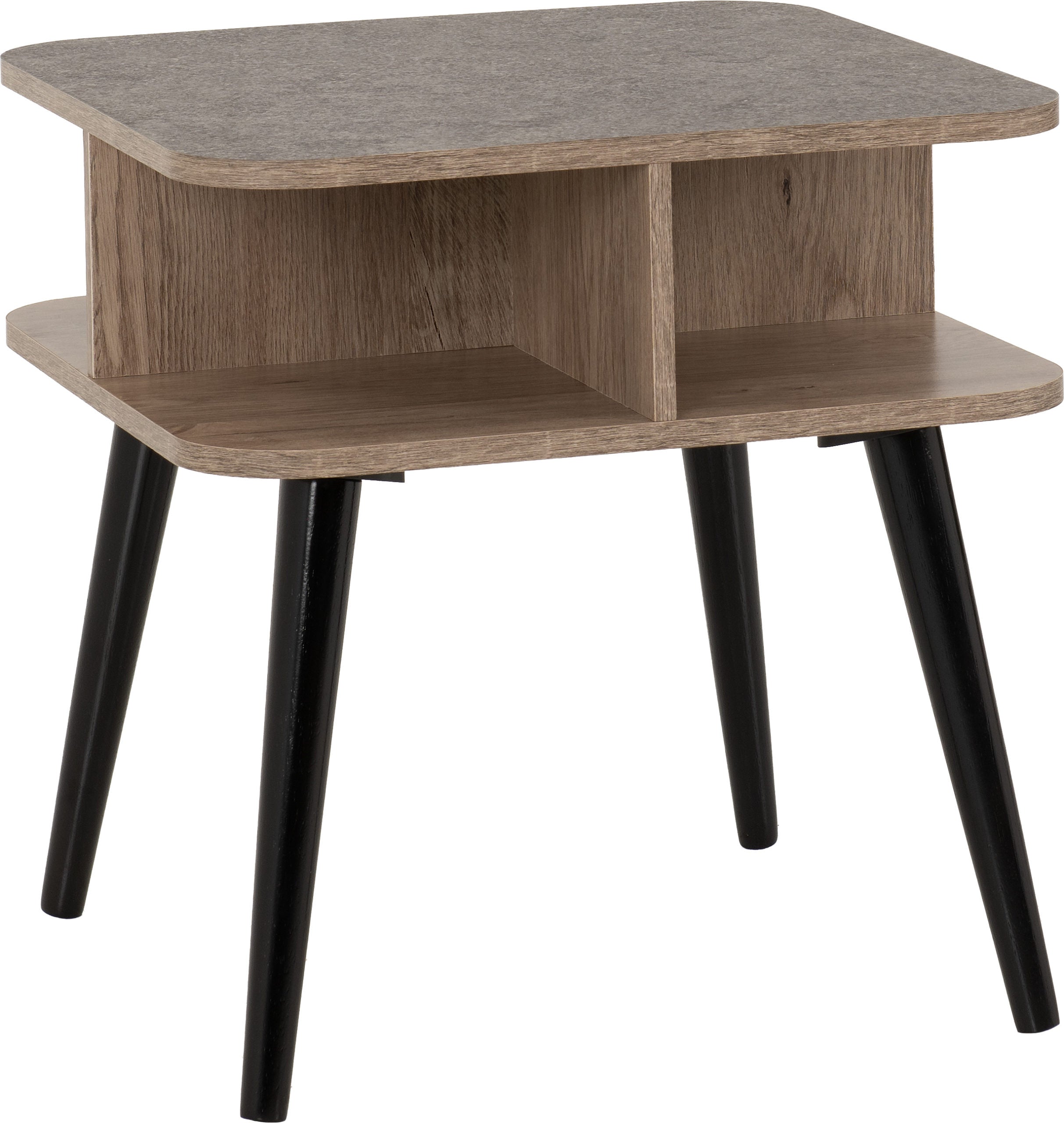 SAXTON SIDE TABLE - MID OAK EFFECT/GREY