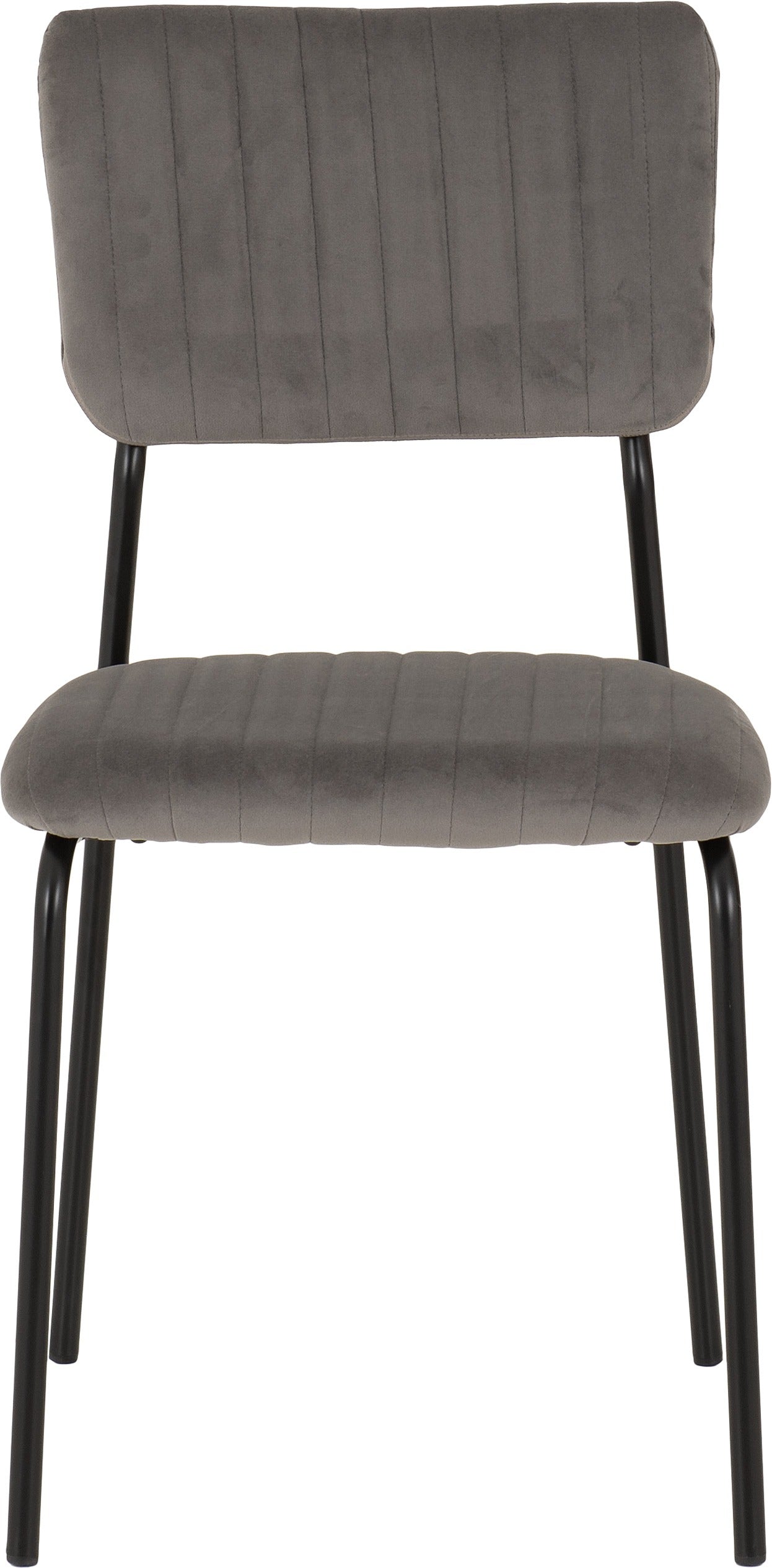 SHELDON DINING CHAIR (X4 PER BOX) - GREY VELVET FABRIC