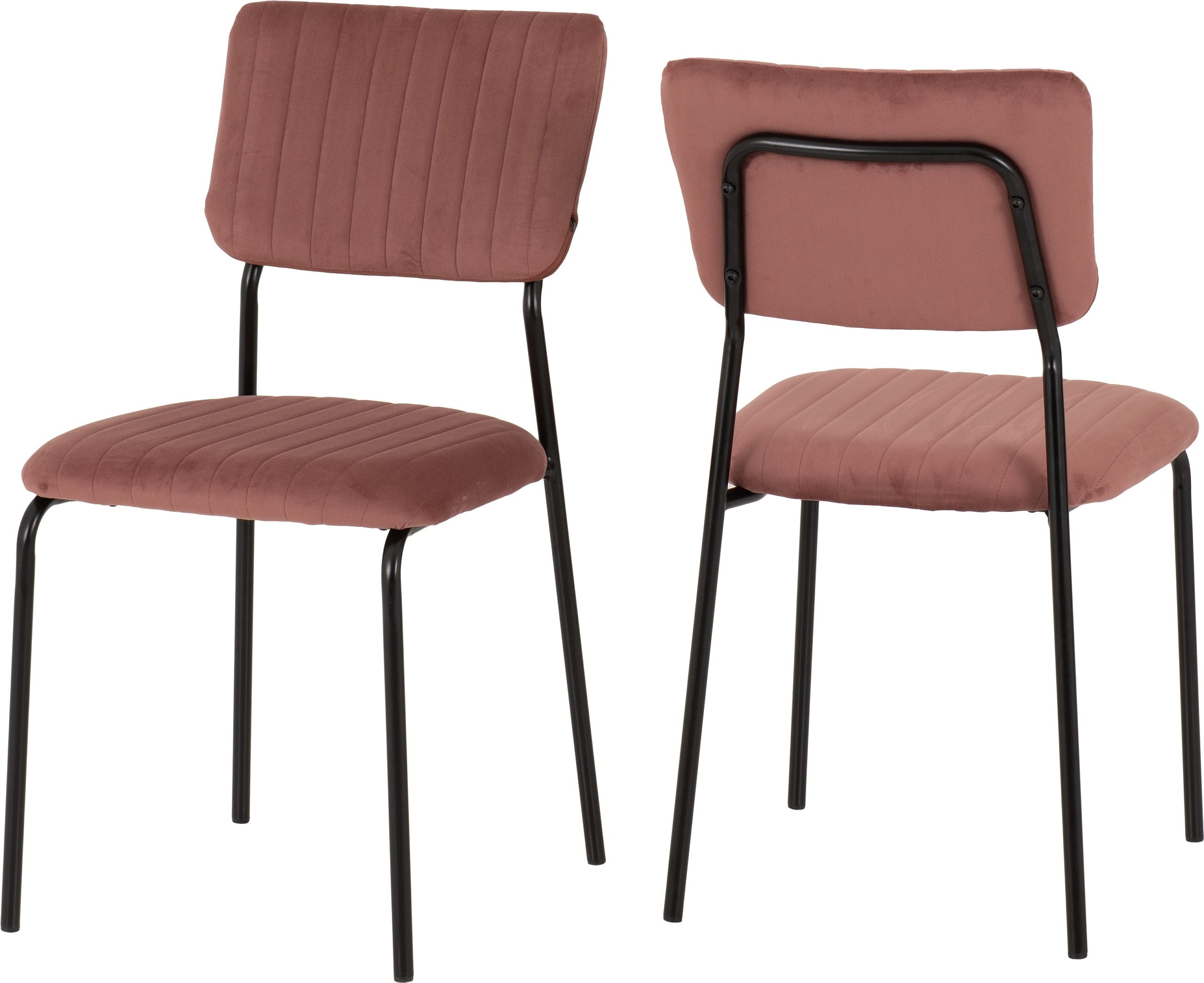 SHELDON DINING CHAIR (X4 PER BOX) - PINK VELVET FABRIC