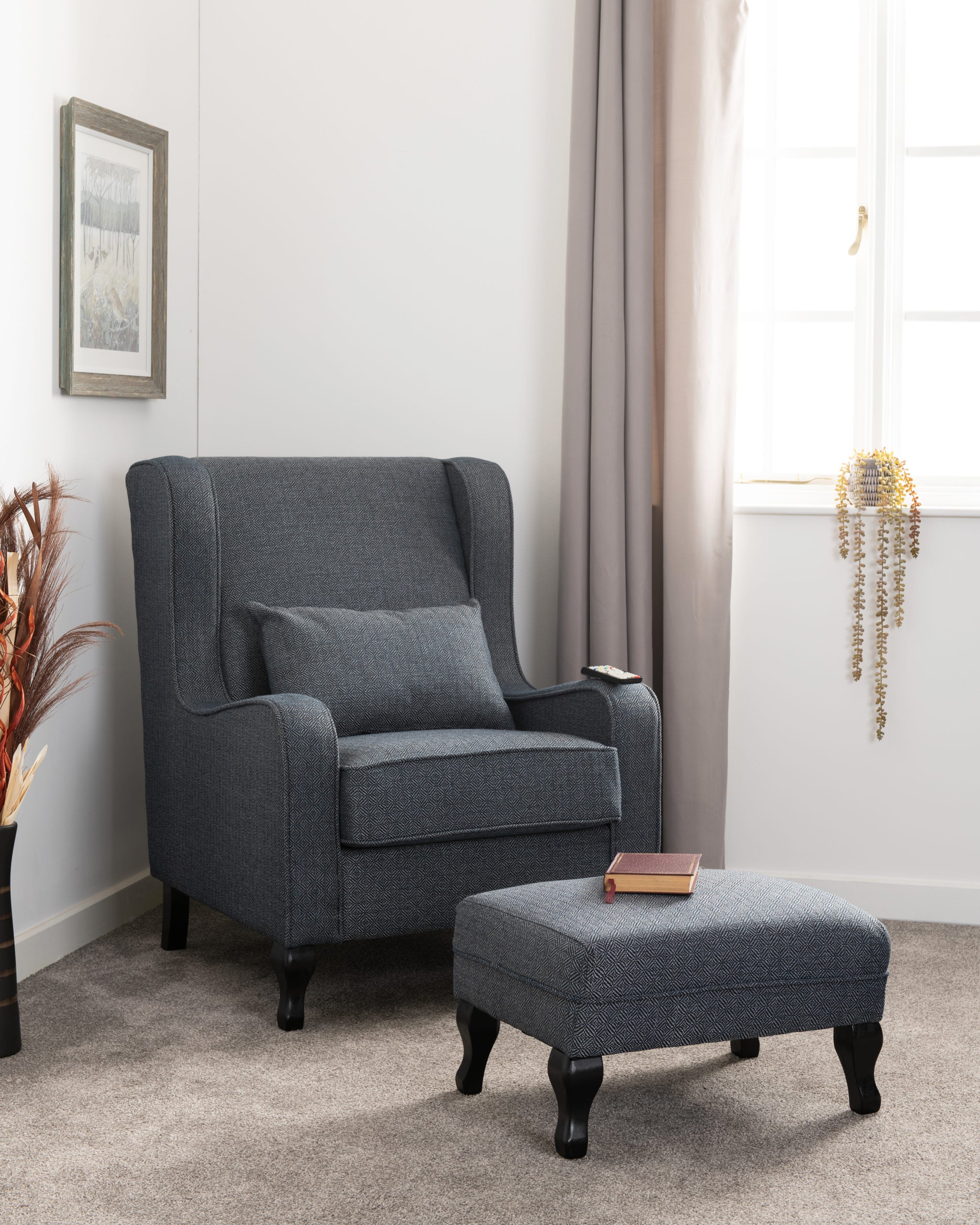 SHERBORNE FOOTSTOOL - SLATE BLUE