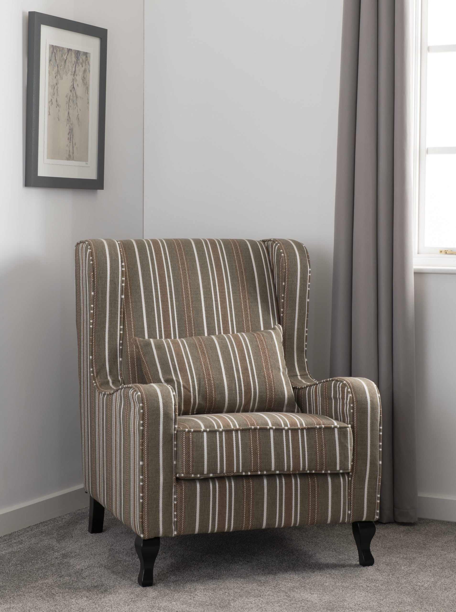 SHERBORNE FIRESIDE CHAIR - BEIGE STRIPE