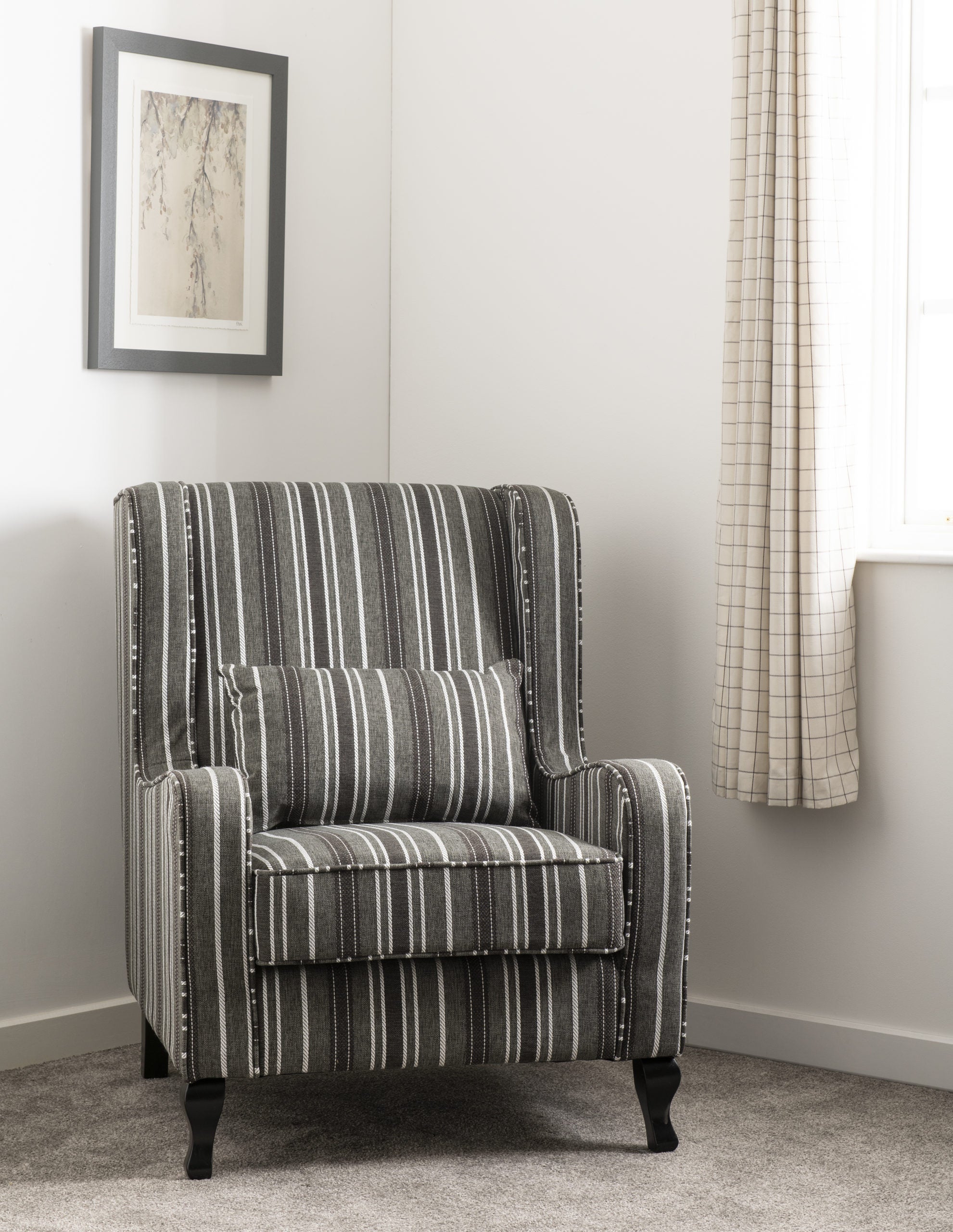 SHERBORNE FIRESIDE CHAIR - GREY STRIPE