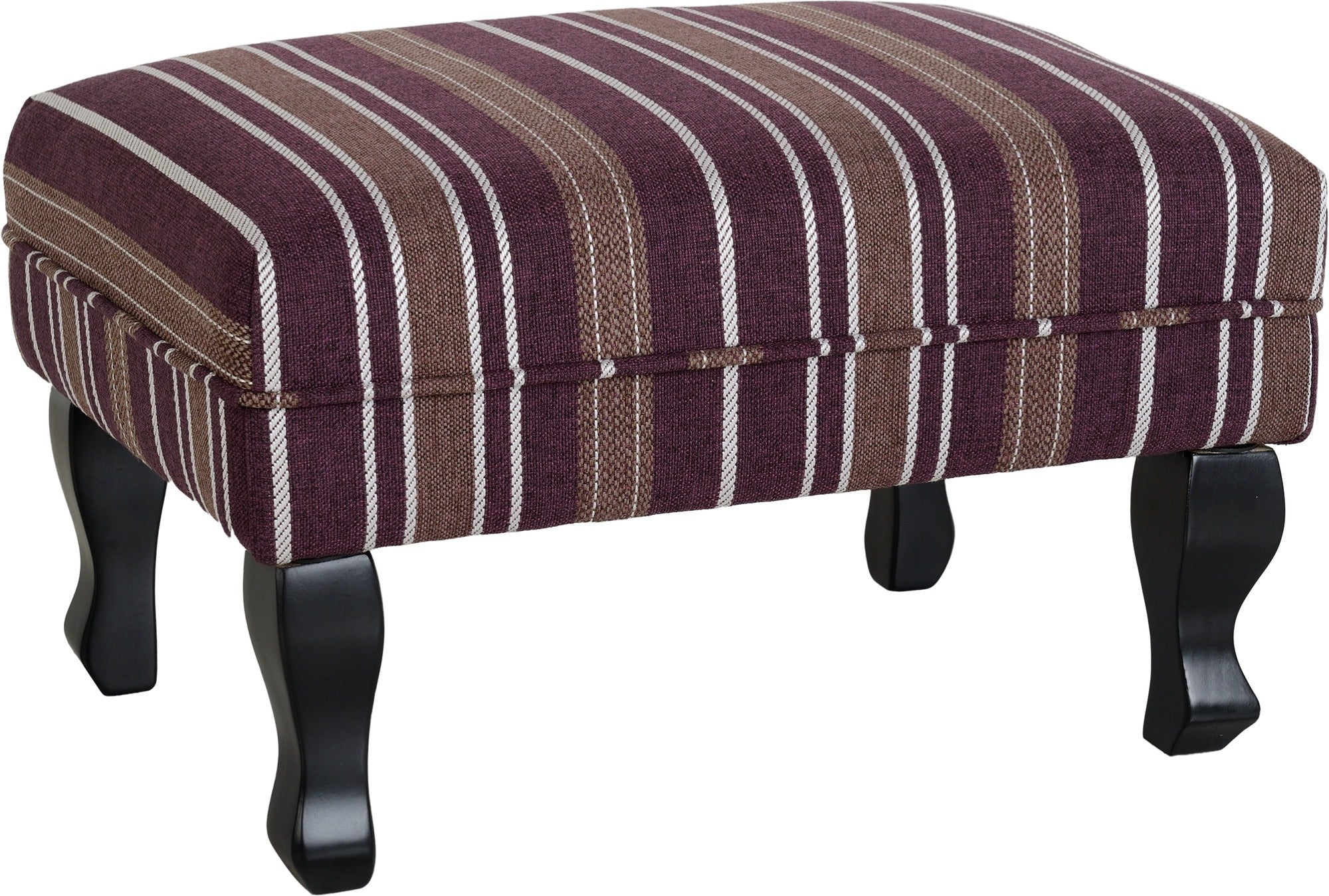 SHERBORNE FOOTSTOOL - BURGUNDY STRIPE