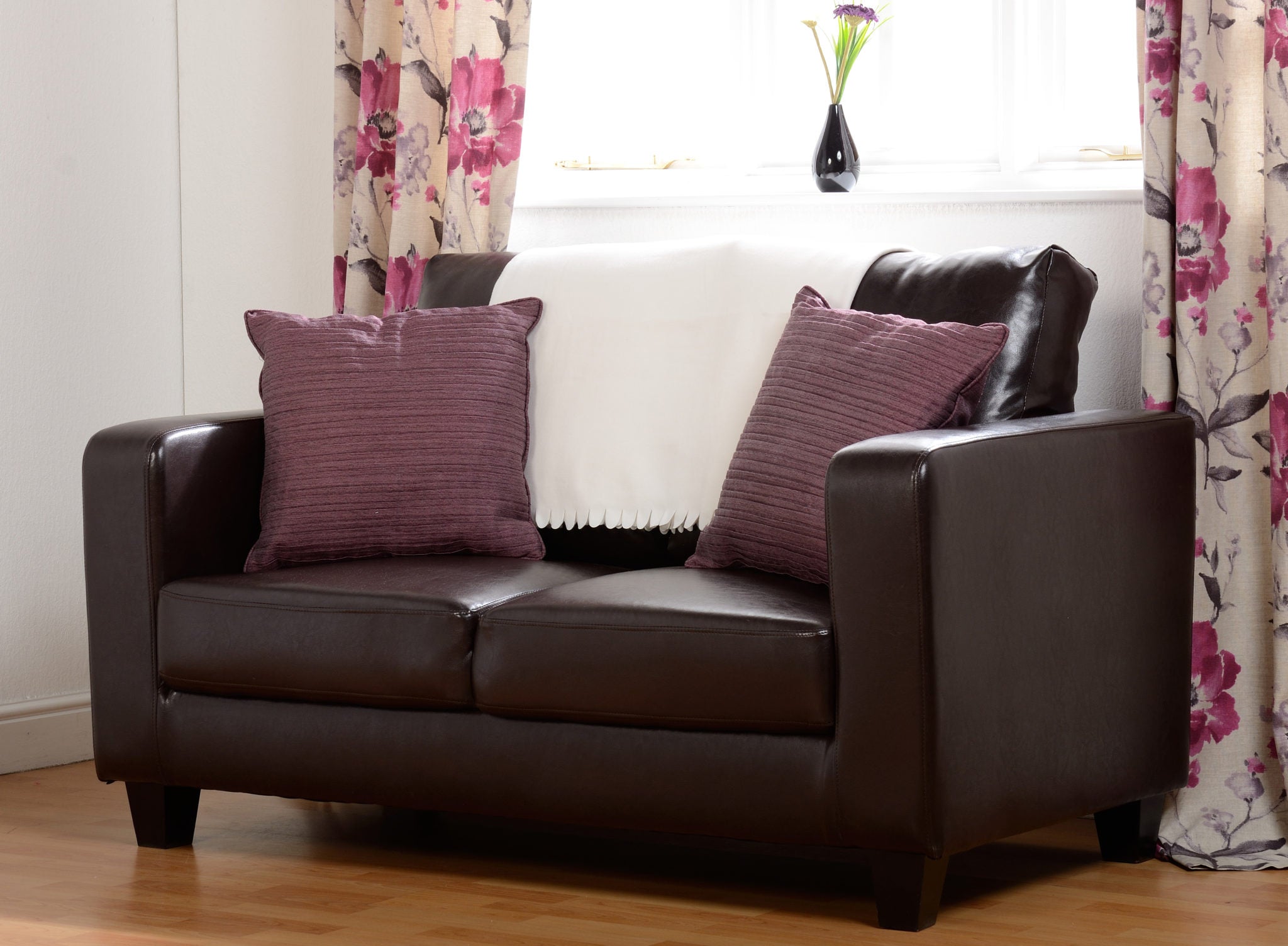 TEMPO TWO SEATER SOFA - BROWN PU