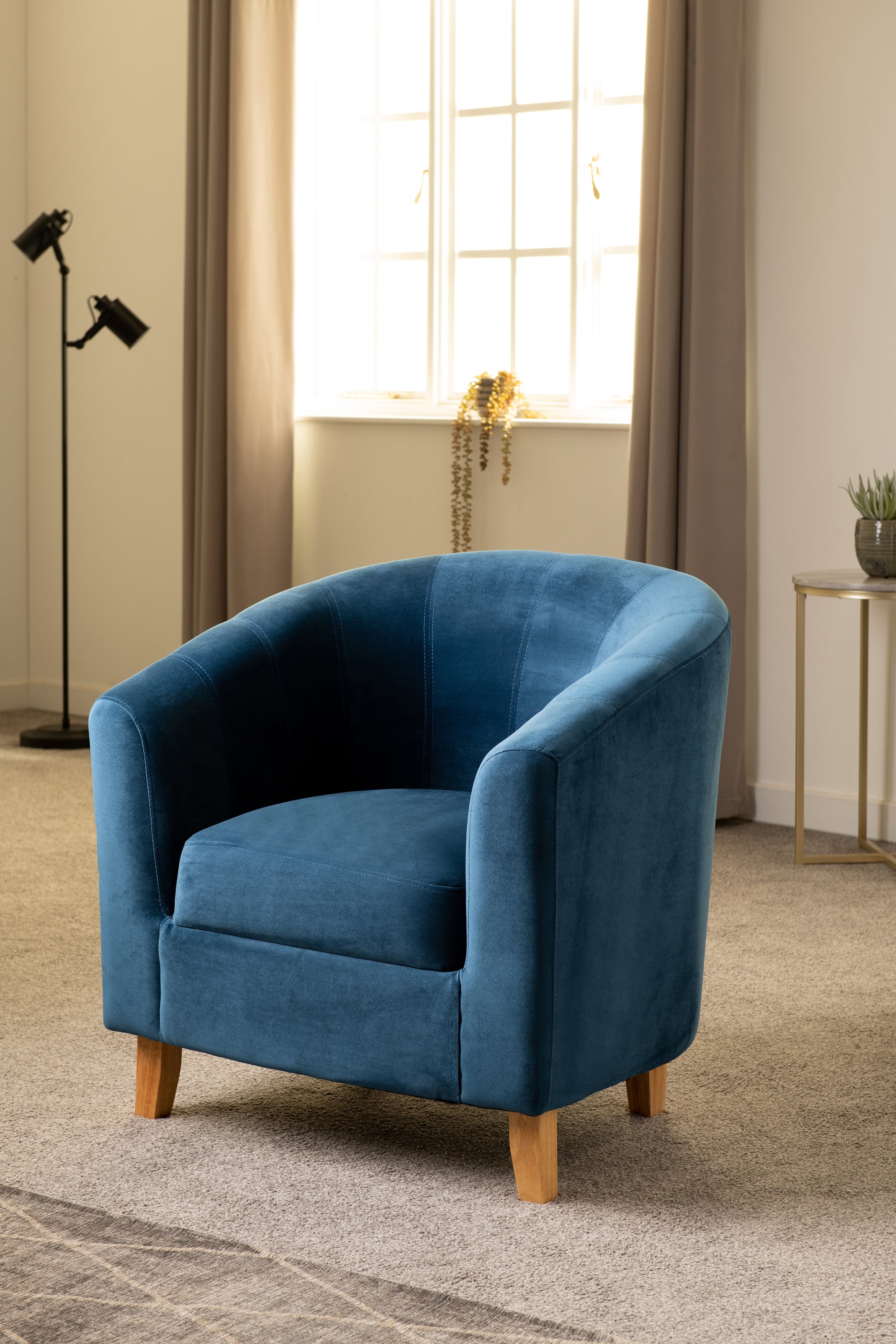 TEMPO TUB CHAIR - SAPPHIRE BLUE VELVET