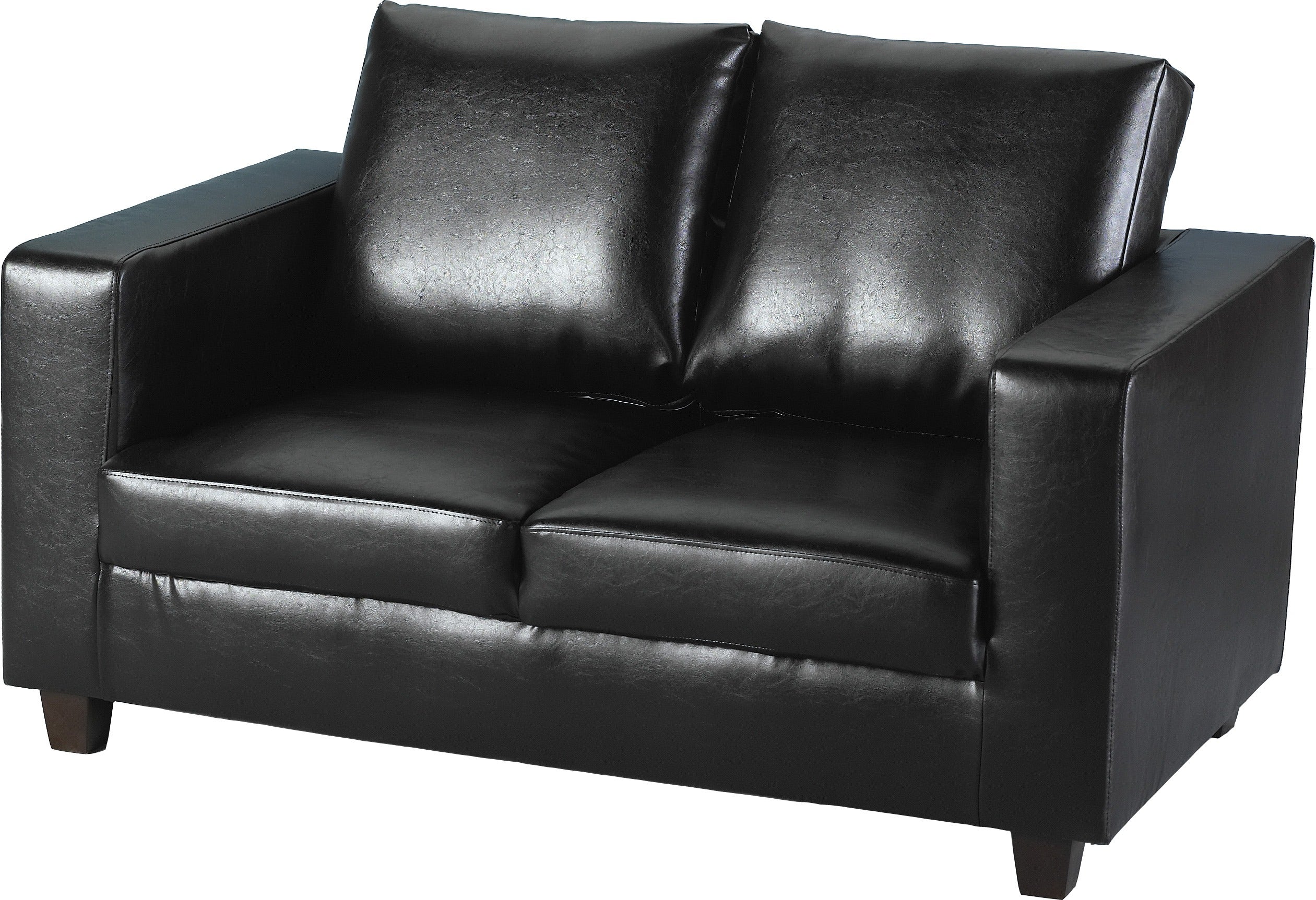 TEMPO TWO SEATER SOFA - BLACK PU