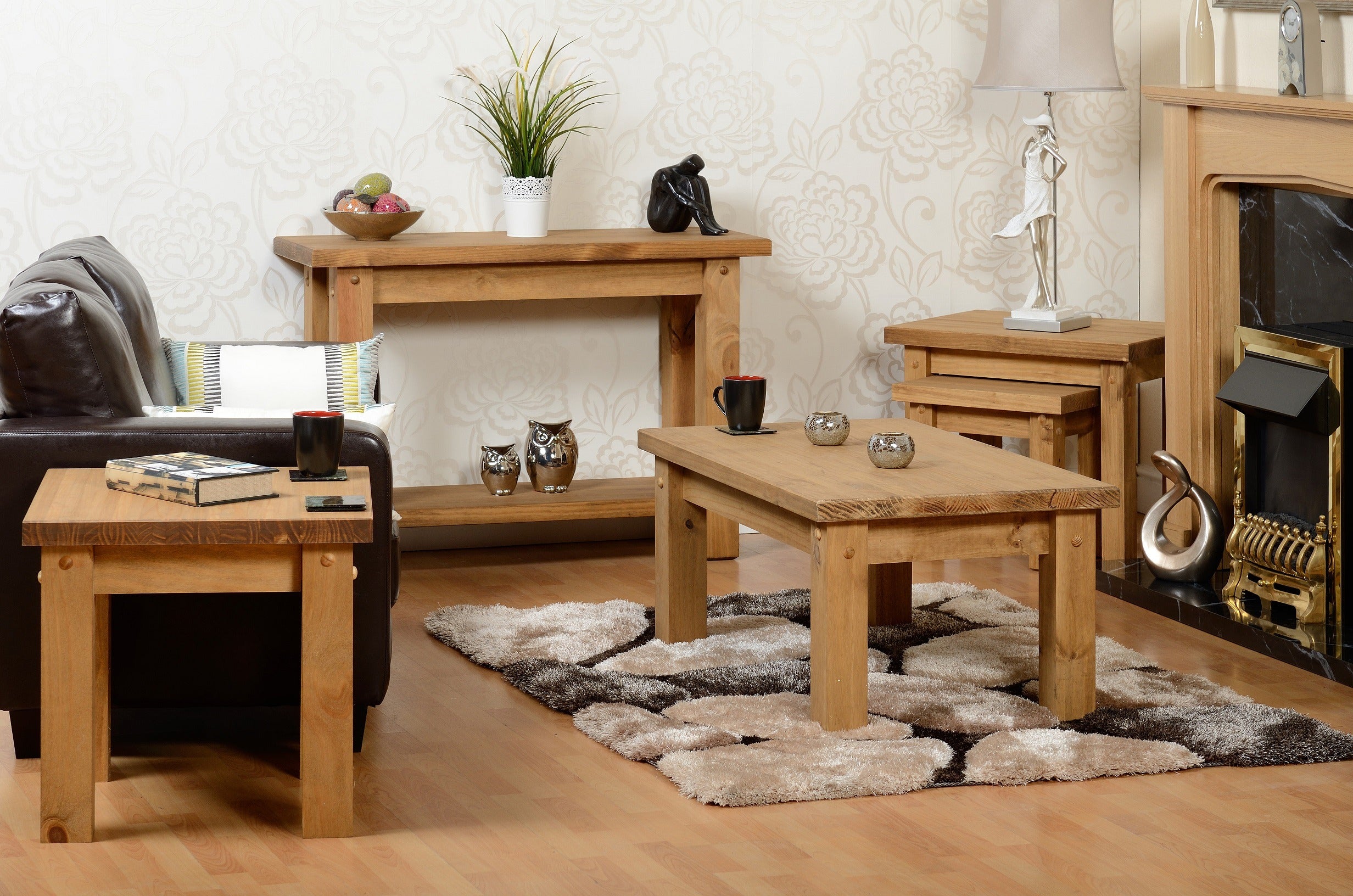 TORTILLA COFFEE TABLE - DISTRESSED WAXED PINE