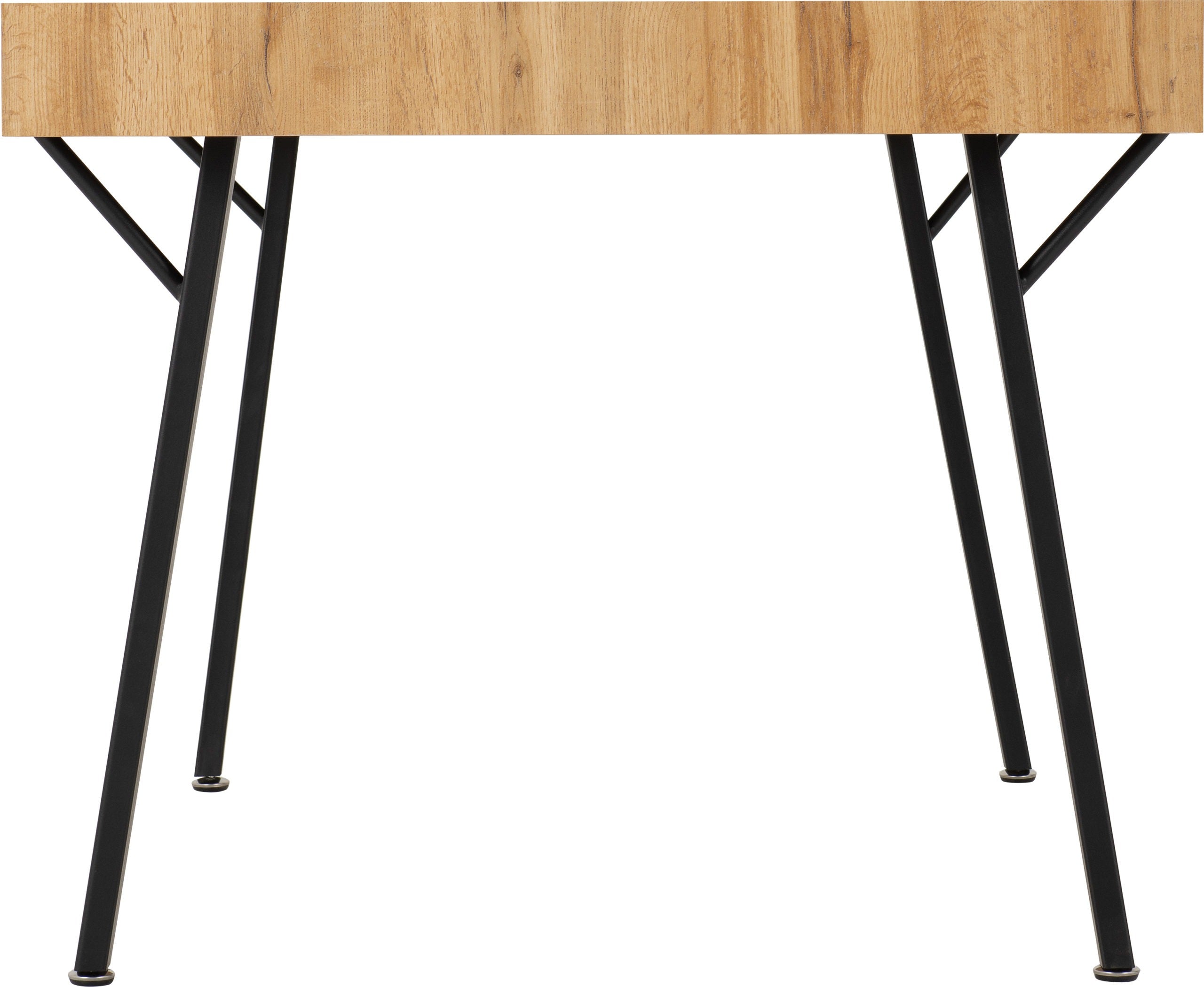 TREVISO & QUEBEC DINING SET (X4 CHAIRS) - LIGHT OAK EFFECT/BROWN PU