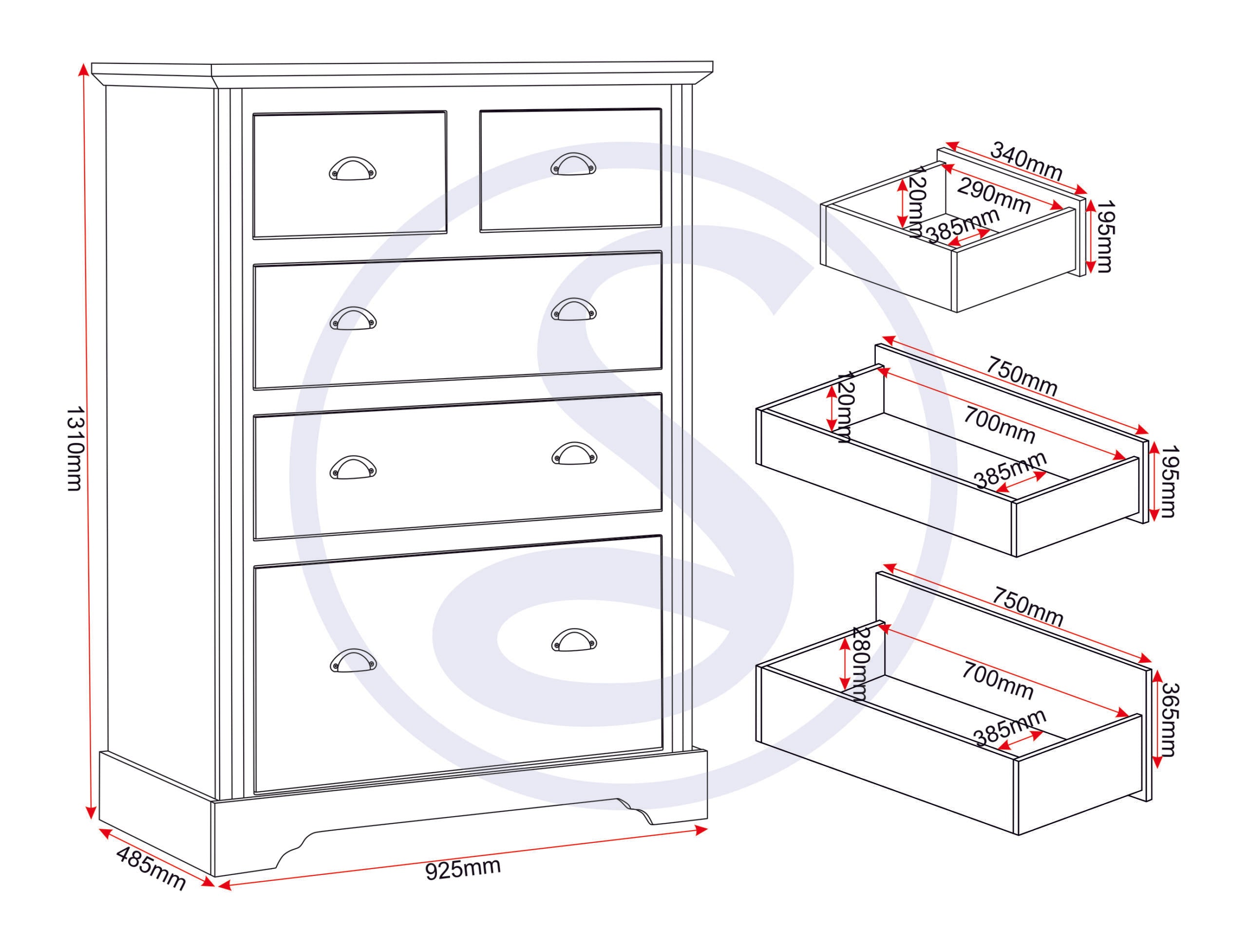 TOLEDO 2 DOOR WARDROBE BEDROOM SET - WHITE/OAK EFFECT