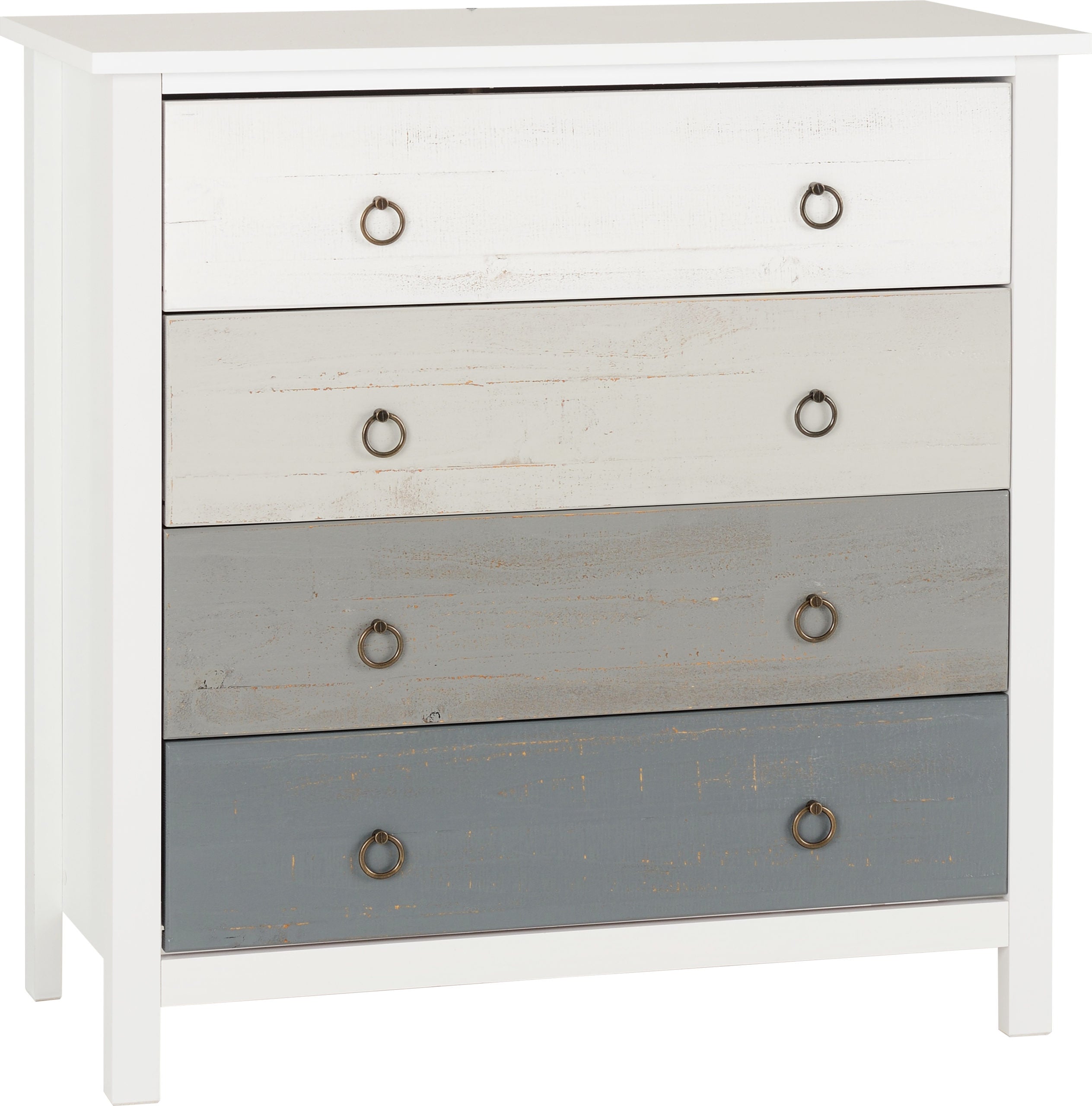 VERMONT 4 DRAWER CHEST - WHITE/GREY