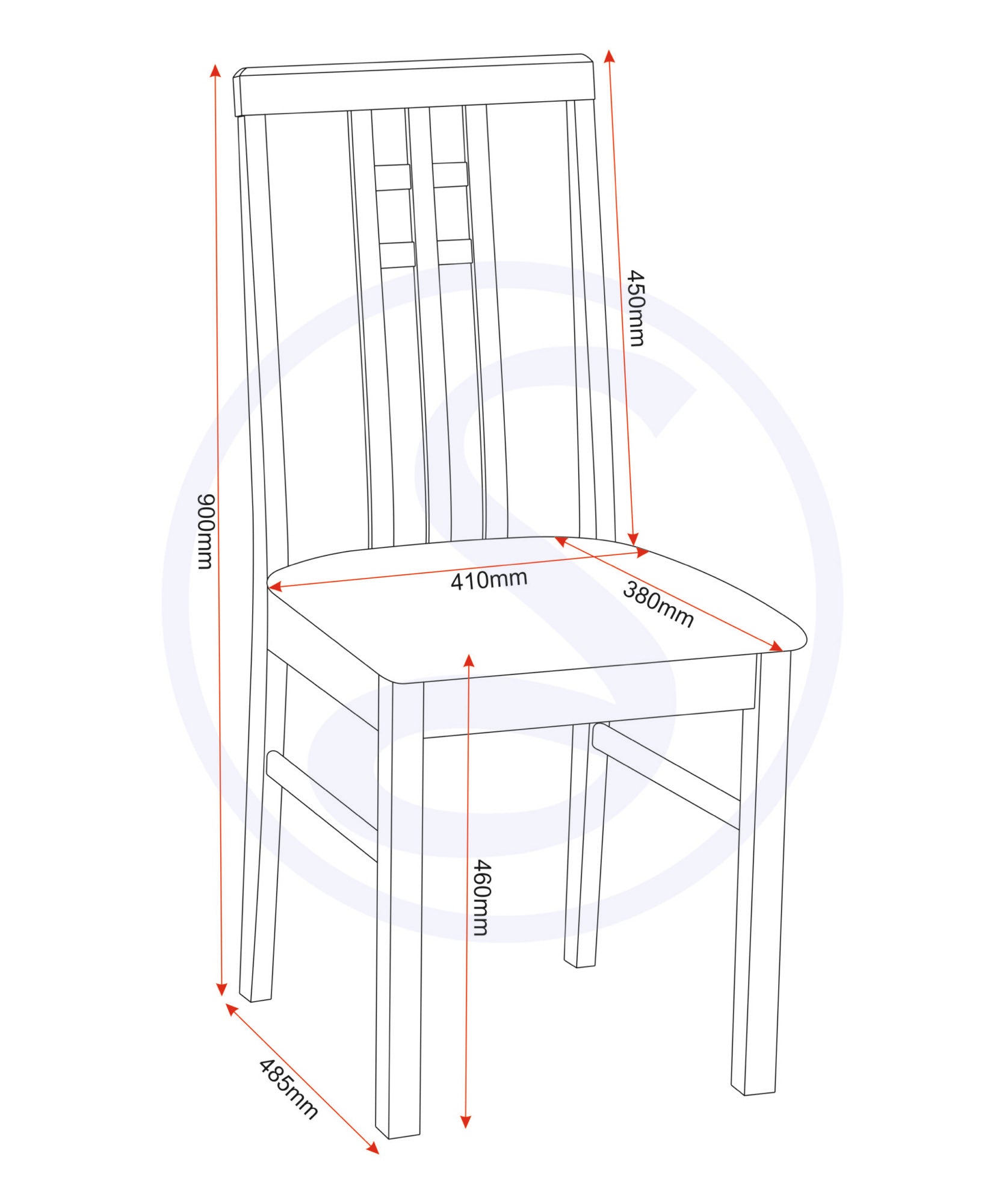 VIENNA DINING CHAIR (X1 PER BOX) - MEDIUM OAK/BROWN PU