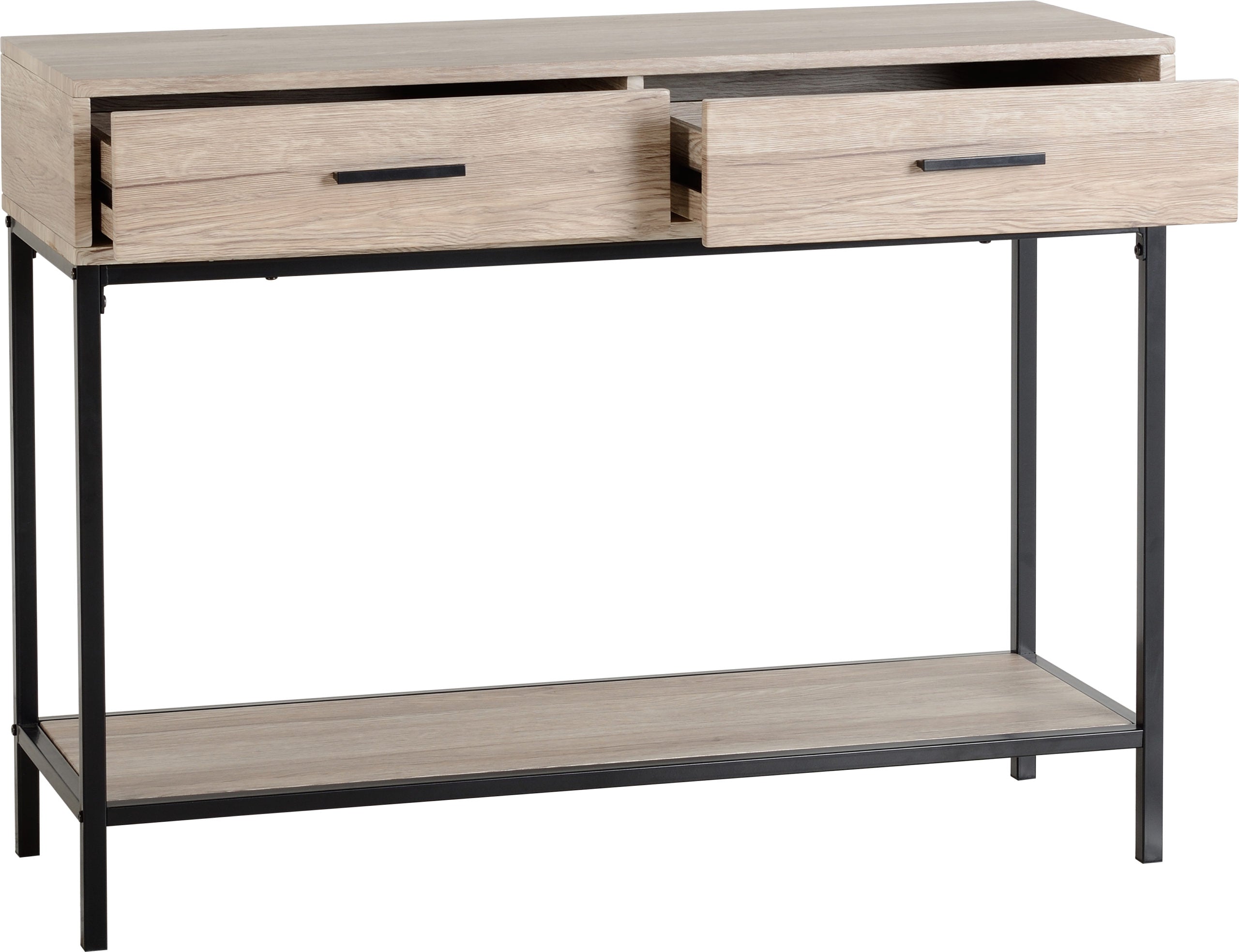 WARWICK CONSOLE TABLE - OAK EFFECT VENEER/BLACK