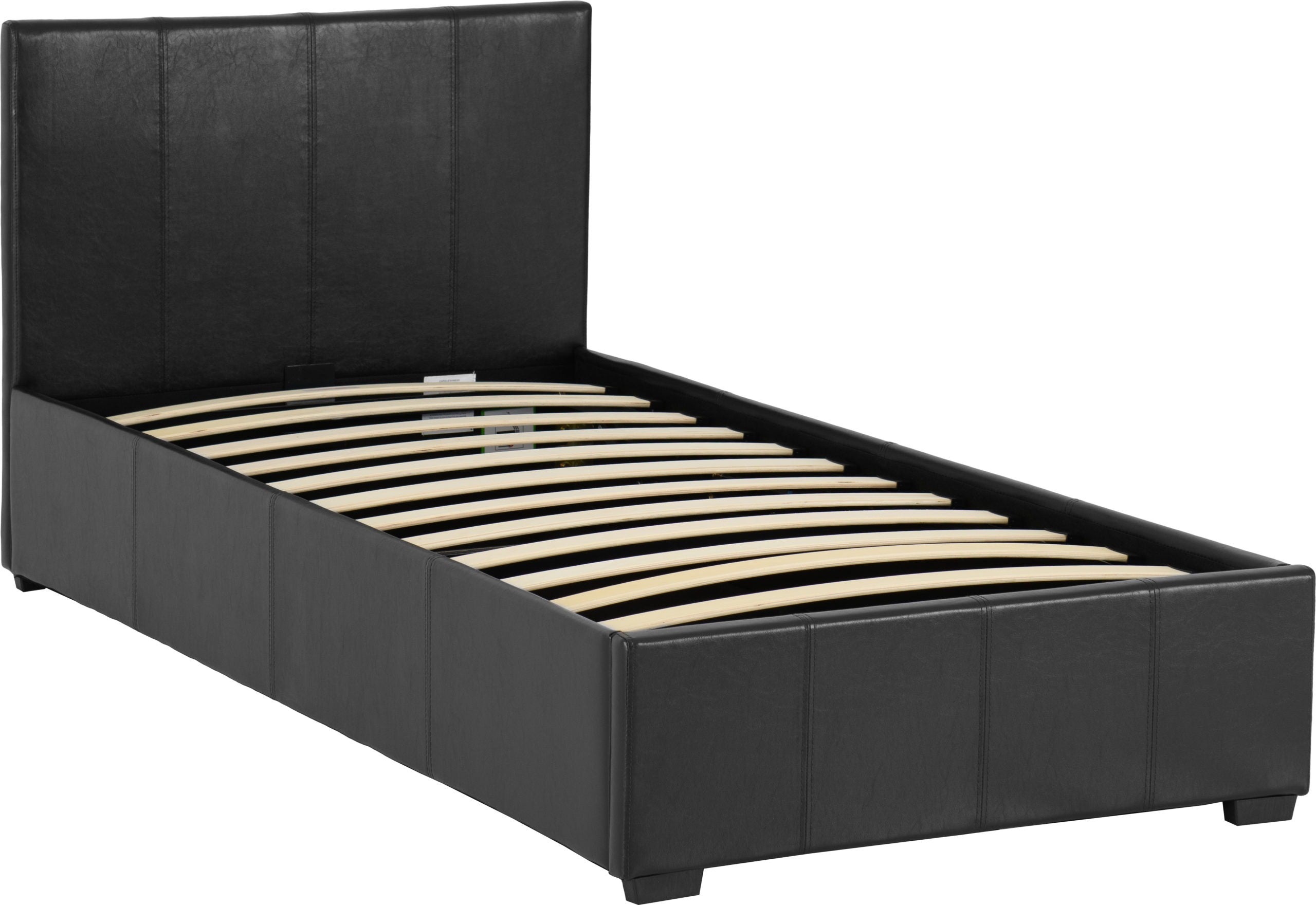 WAVERLEY 3' STORAGE BED - BLACK PU