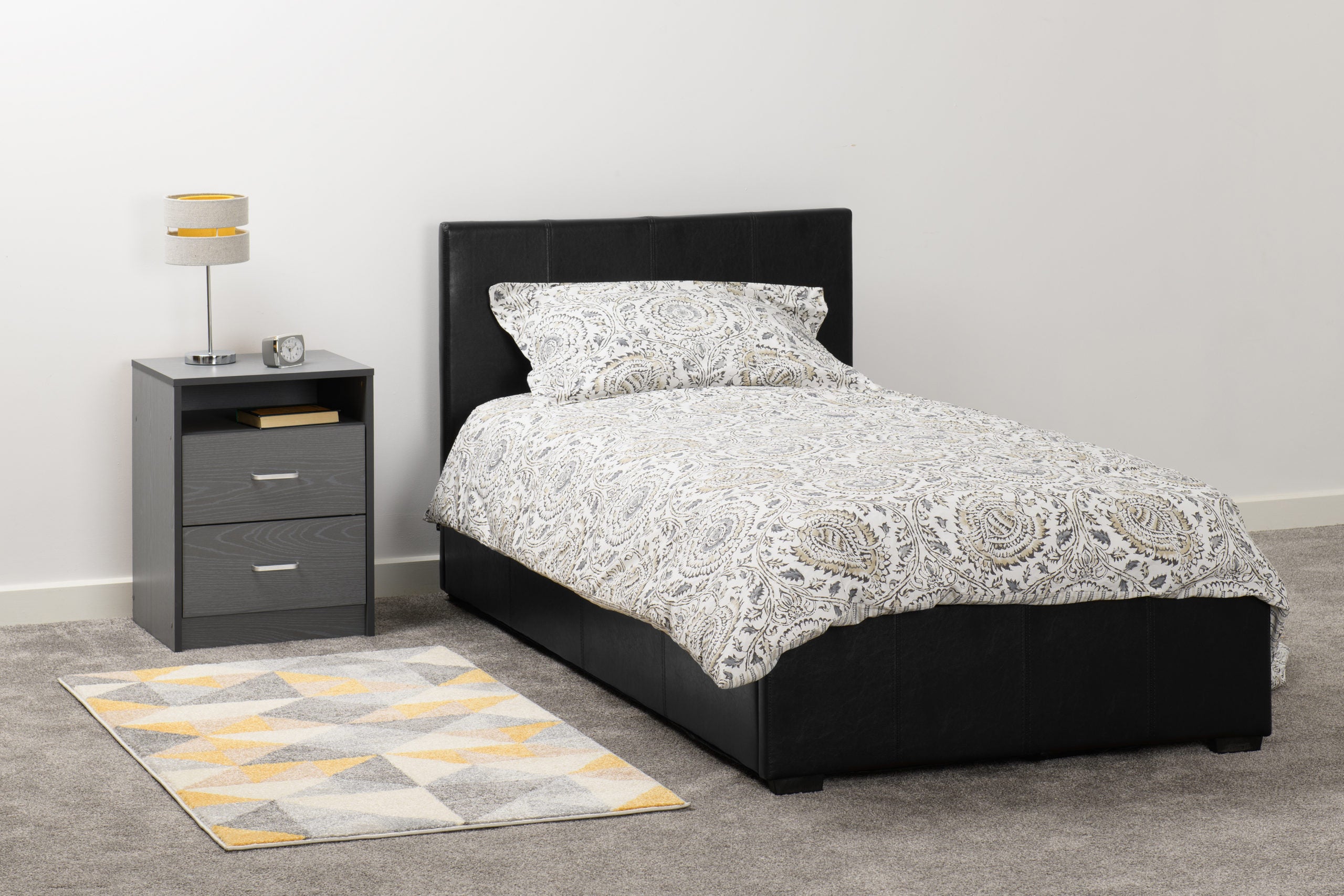 WAVERLEY 3' STORAGE BED - BLACK PU