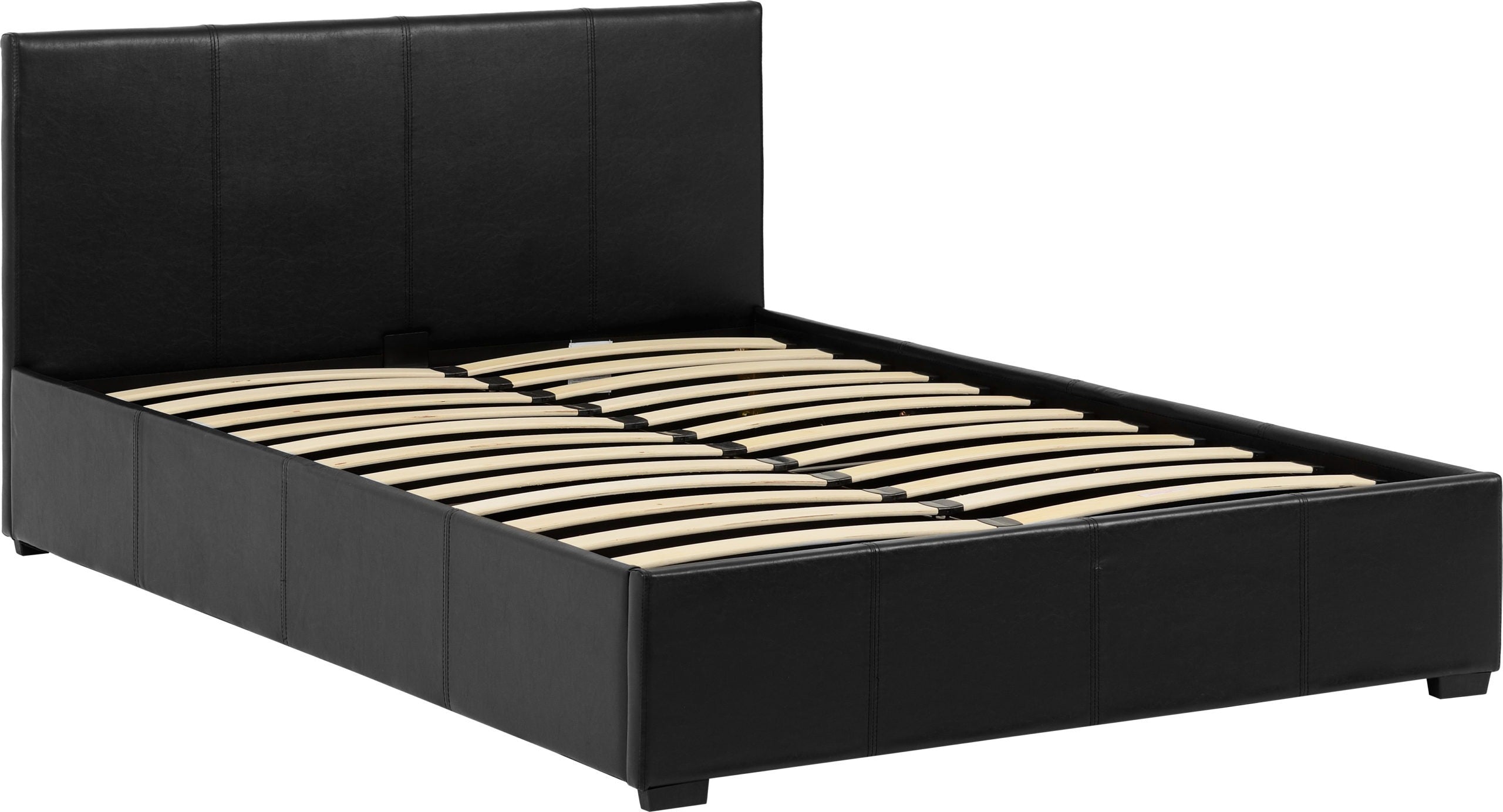 WAVERLEY 4' STORAGE BED - BLACK PU