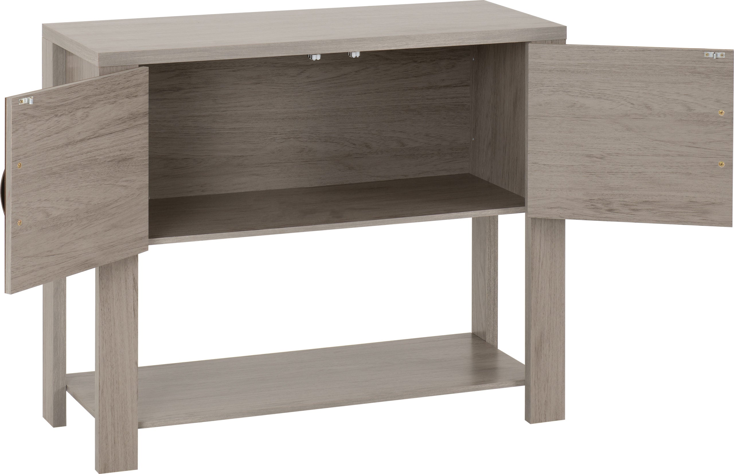 ZURICH 2 DOOR CONSOLE TABLE - GREY WOOD GRAIN