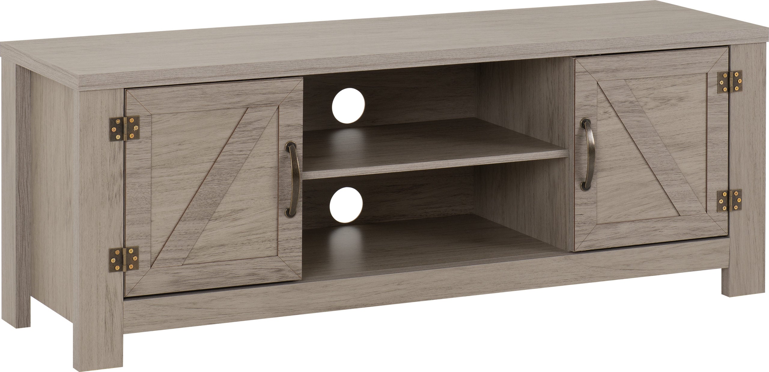 ZURICH 2 DOOR TV UNIT - GREY WOOD GRAIN